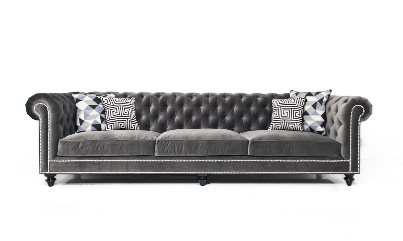 Best And Newest Light Charcoal Linen Sofas With Chesterfield Sofa In Ambrose Charcoal Linen (Photo 14 of 15)