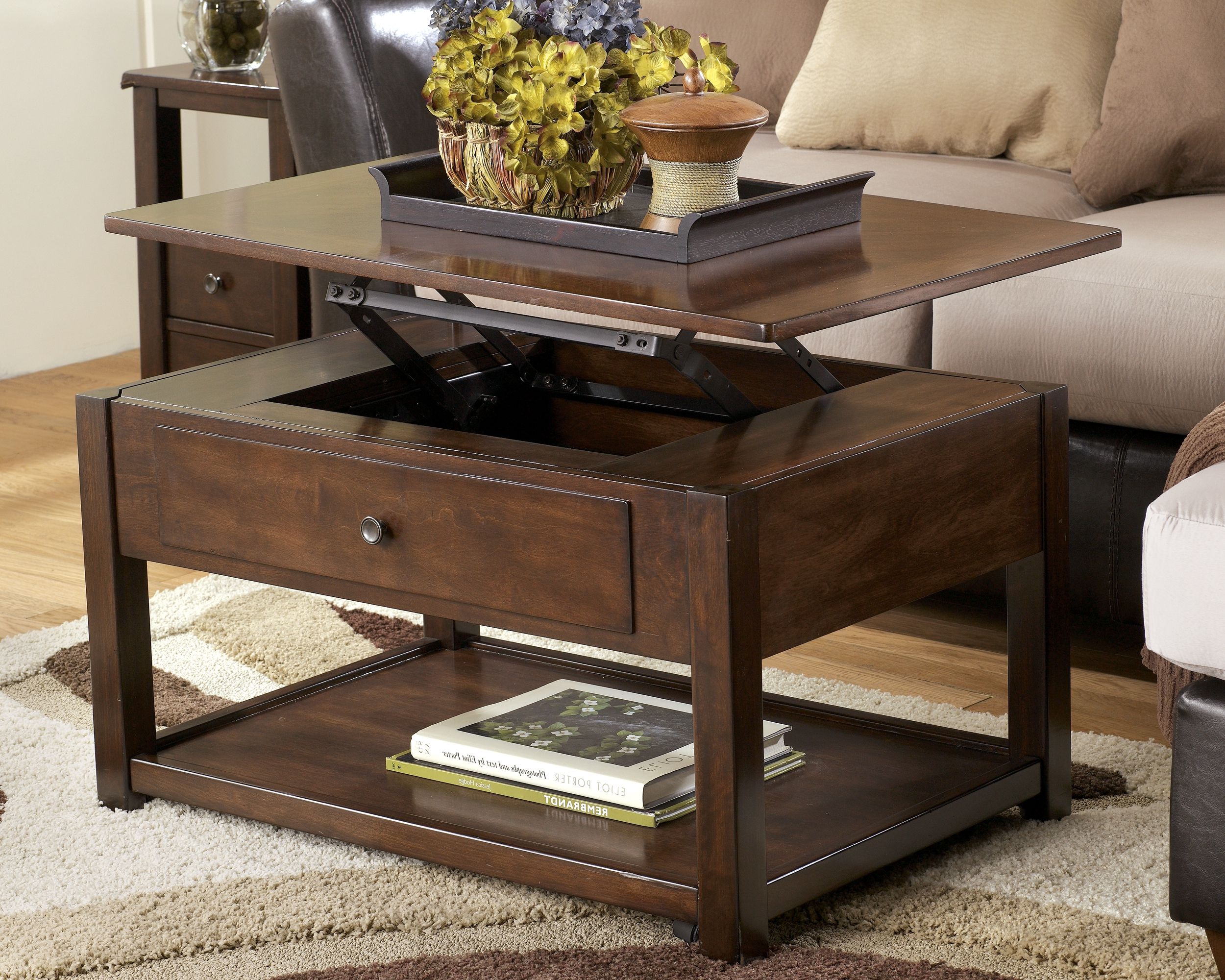Best And Newest Marion Coffee Table With Lift Top T477 9signature Designashley Within Lift Top Coffee Tables With Storage Drawers (View 8 of 15)