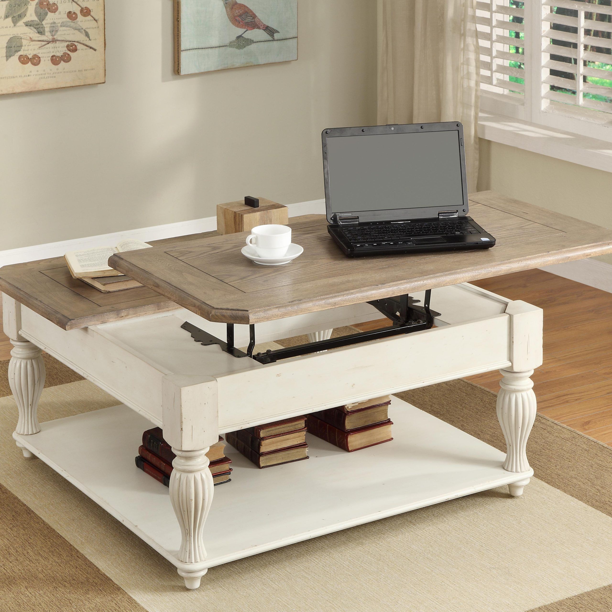 Best And Newest Square Lift Top Coffee Table With Fixed Bottom Shelfriverside In Lift Top Coffee Tables With Shelves (Photo 1 of 15)