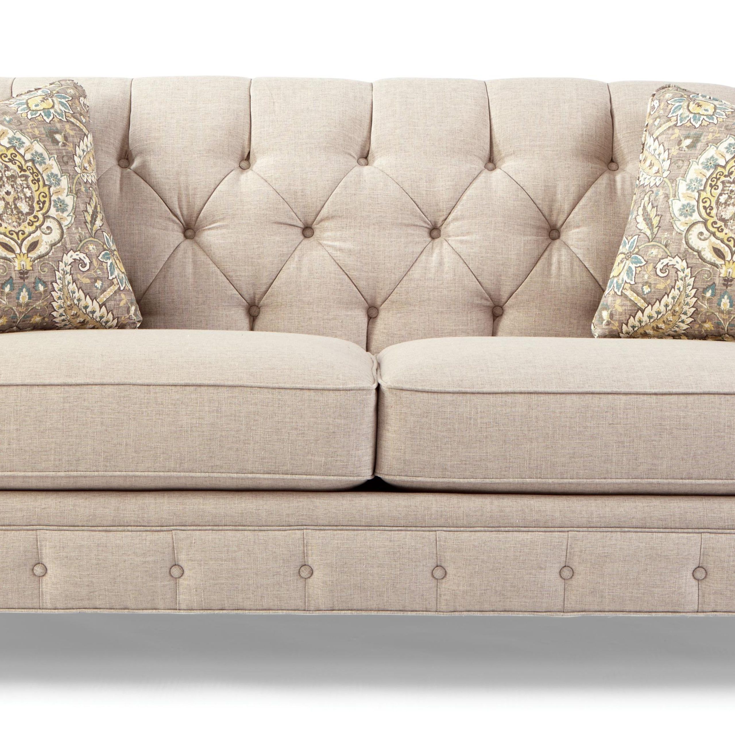 Best And Newest Tufted Upholstered Sofas With Traditional Button Tufted Sofa With Wide Flared Armscraftmaster (View 4 of 15)