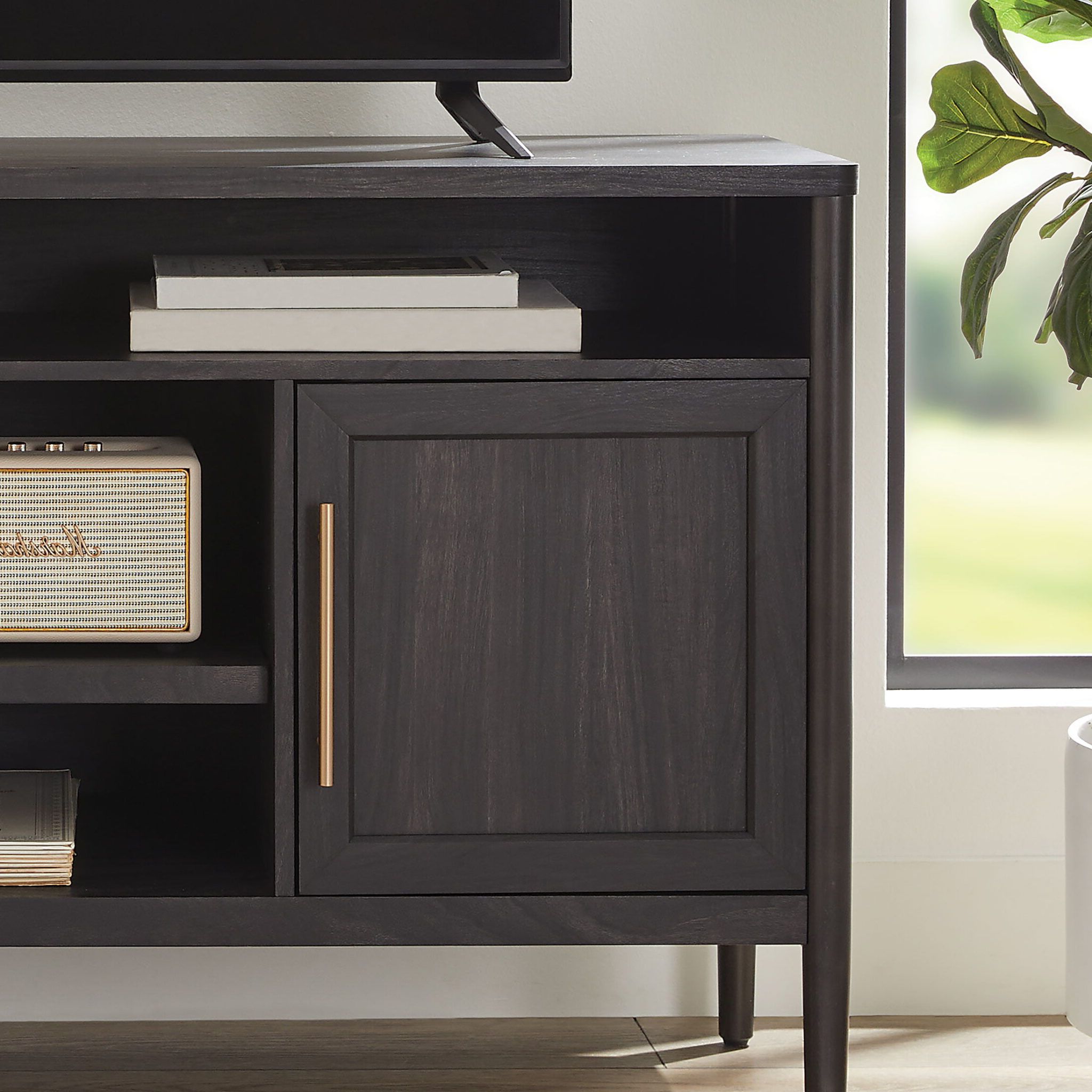 Better Homes & Gardens Oaklee Tv Stand For Tvs Up To 70”, Charcoal For Most Up To Date Oaklee Tv Stands (View 8 of 15)