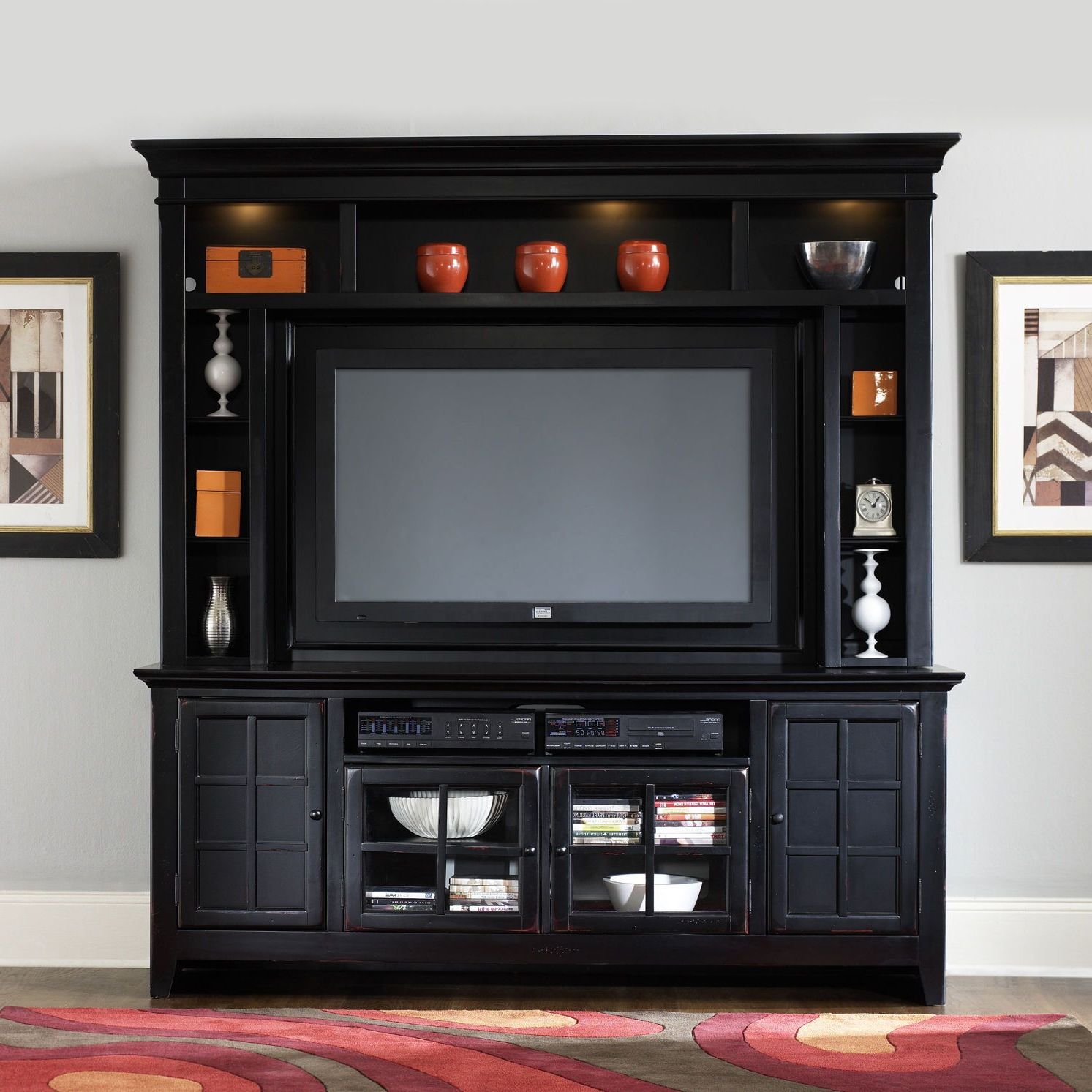 Black Entertainment Centers, Living (View 9 of 15)