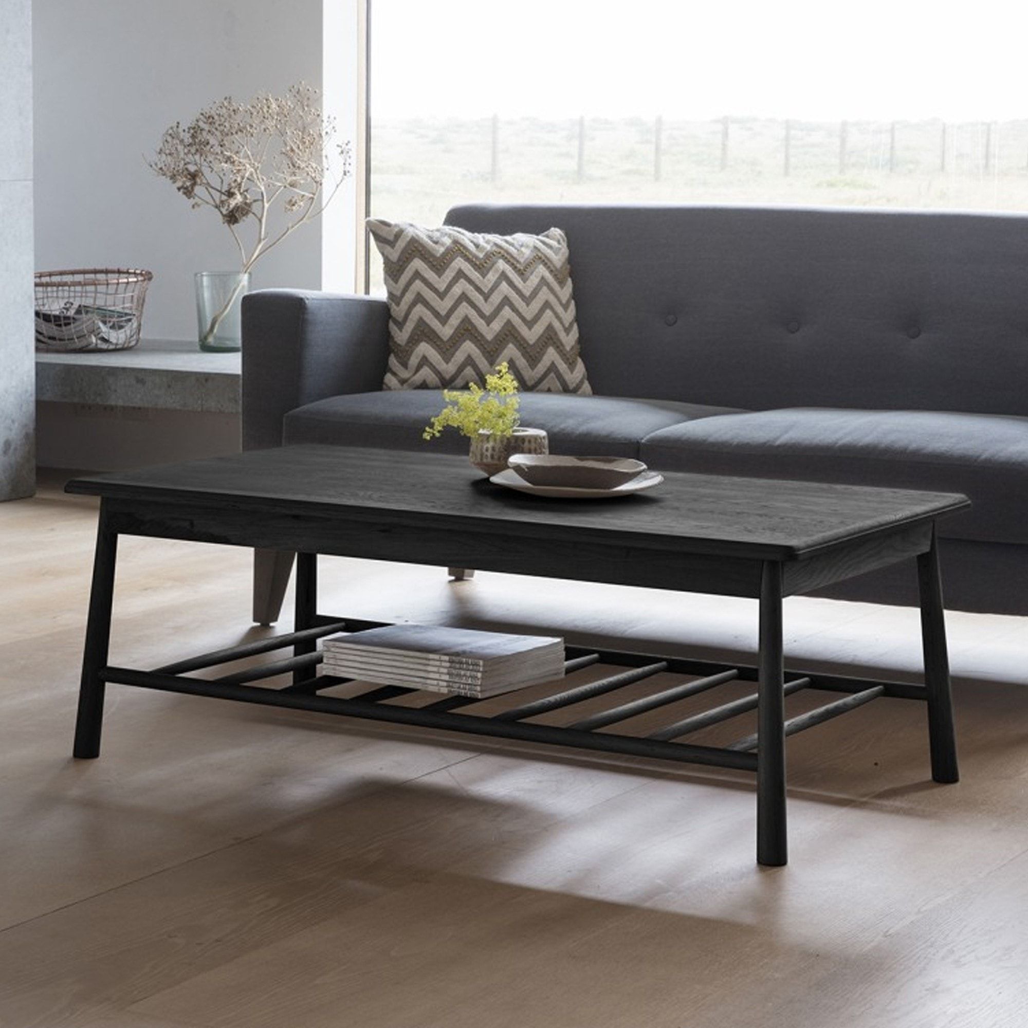Black Wooden Coffee Tables In Rectangle Coffee Tables (View 6 of 15)