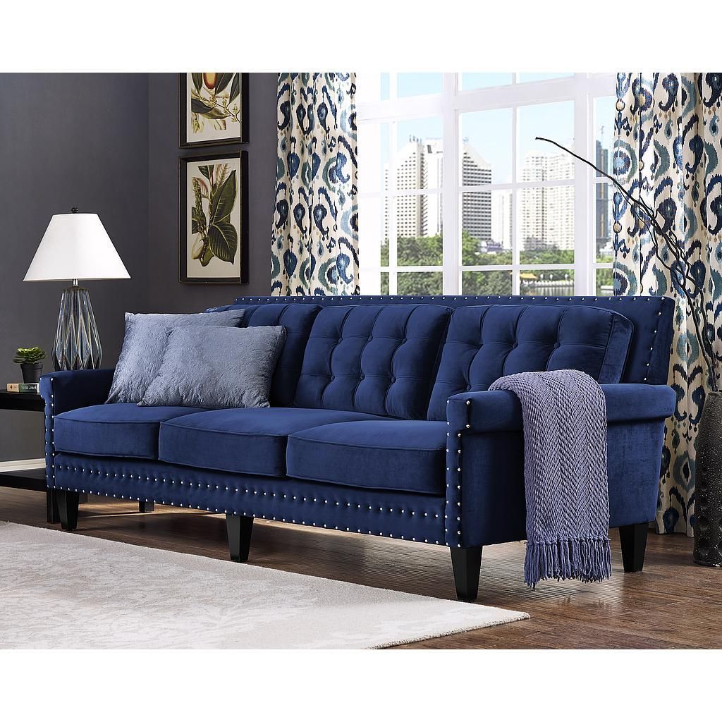 Blue Sofa Living, Living Room For Navy Sleeper Sofa Couches (View 15 of 15)