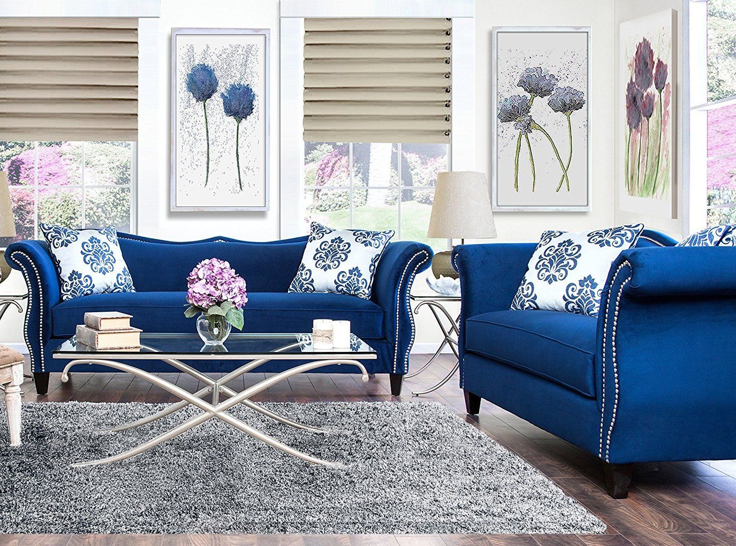 Blue Sofa Set, Blue Living Room, Blue Pertaining To Sofas In Blue (View 13 of 15)