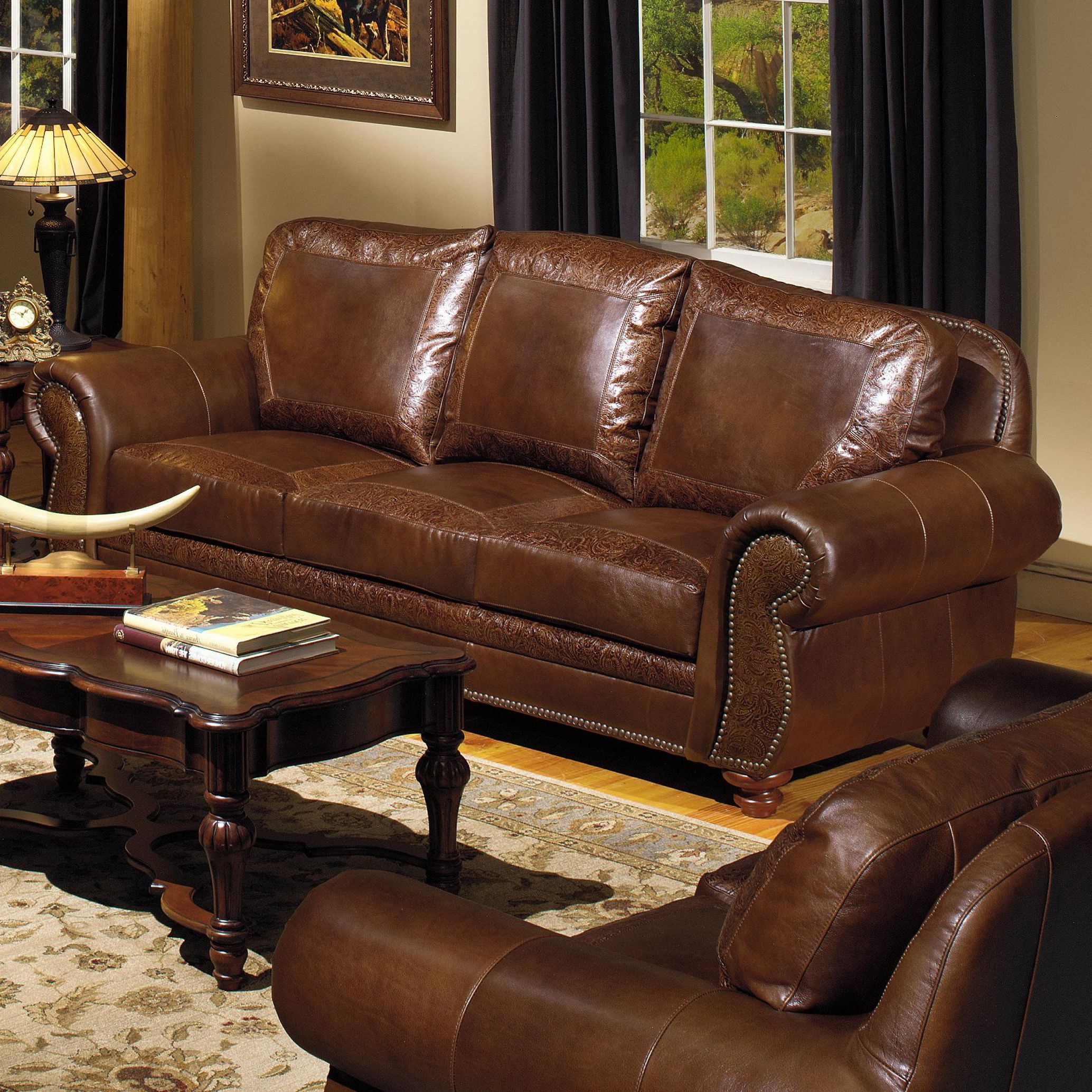 Brown Top Grain Leather Sofa For 2018 Sofas With Ottomans In Brown (View 6 of 15)