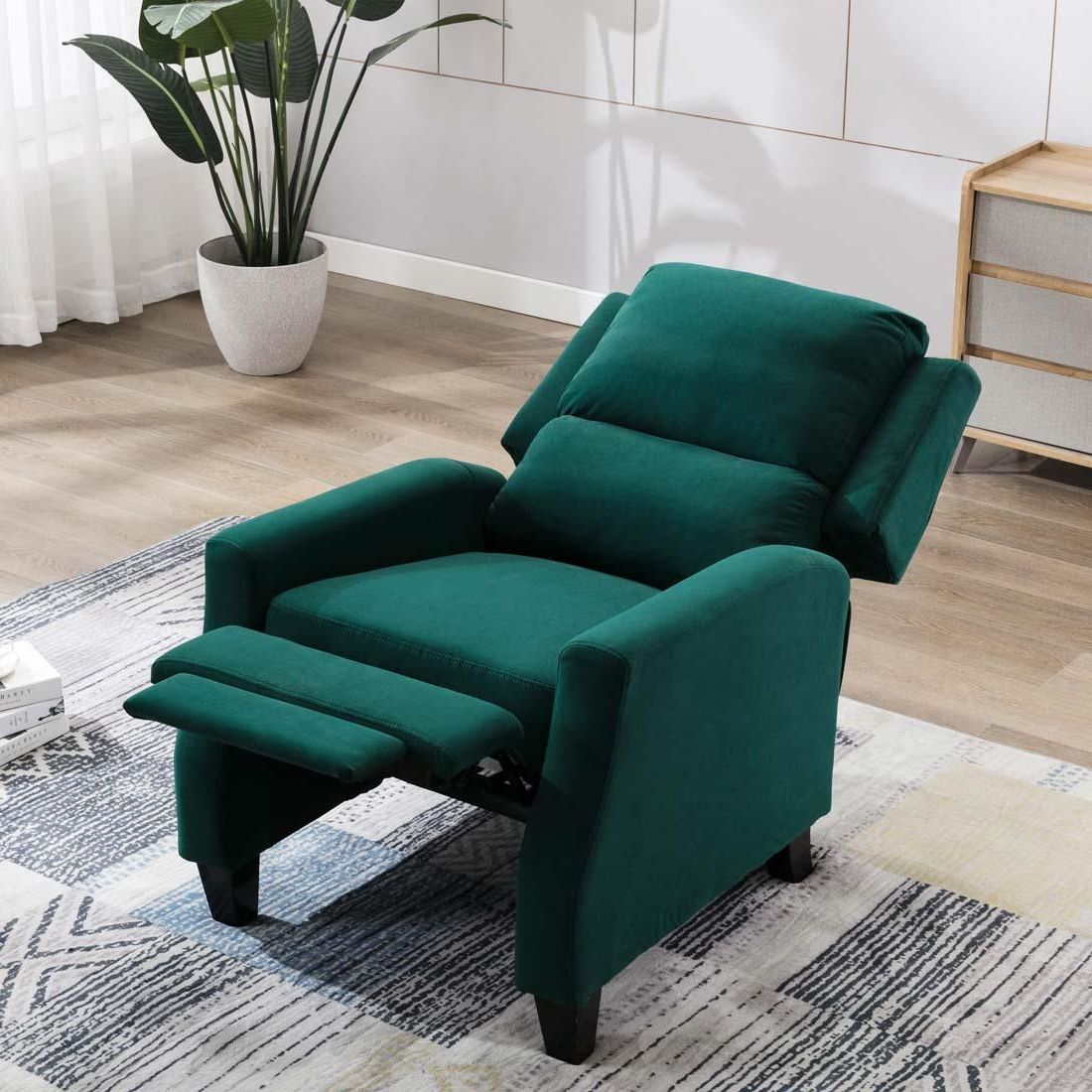 Burley Velvet Fabric Modern Accent Recliner Armchair Sofa Lounge Chair Regarding Most Popular Modern Velvet Upholstered Recliner Chairs (View 3 of 15)