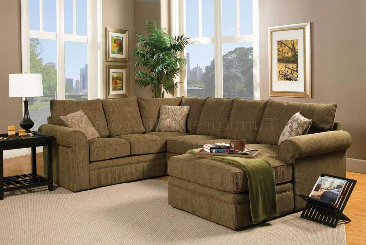 Chenille Sectional Sofas Regarding Most Recently Released Contemporary Sectional Sofa And Ottoman Set In Chenille Fabric (Photo 1 of 15)