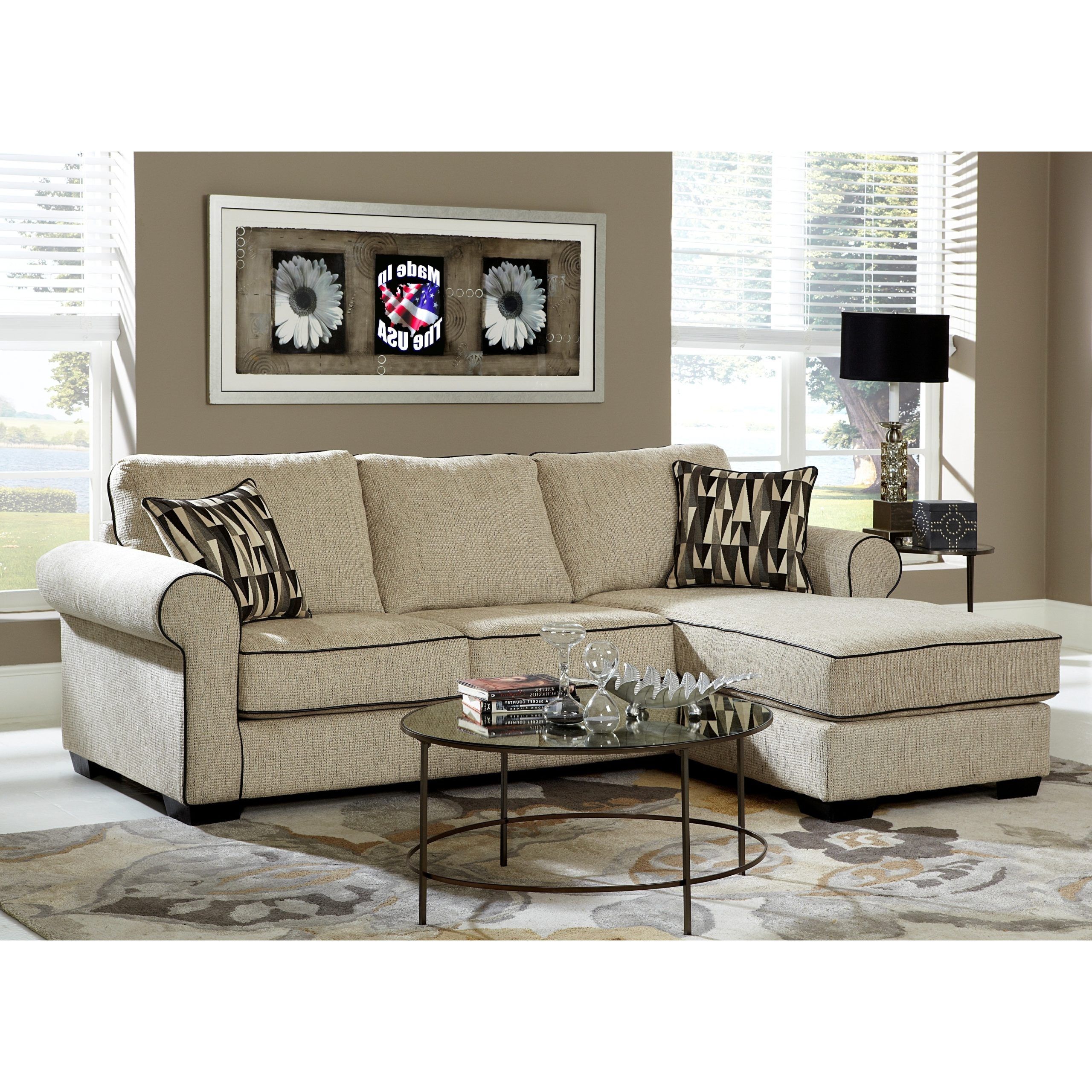 Chenille Sectional Sofas Within Preferred Shop Cream Chenille Reversible Sofa Chaise Sectional – Free Shipping (View 7 of 15)