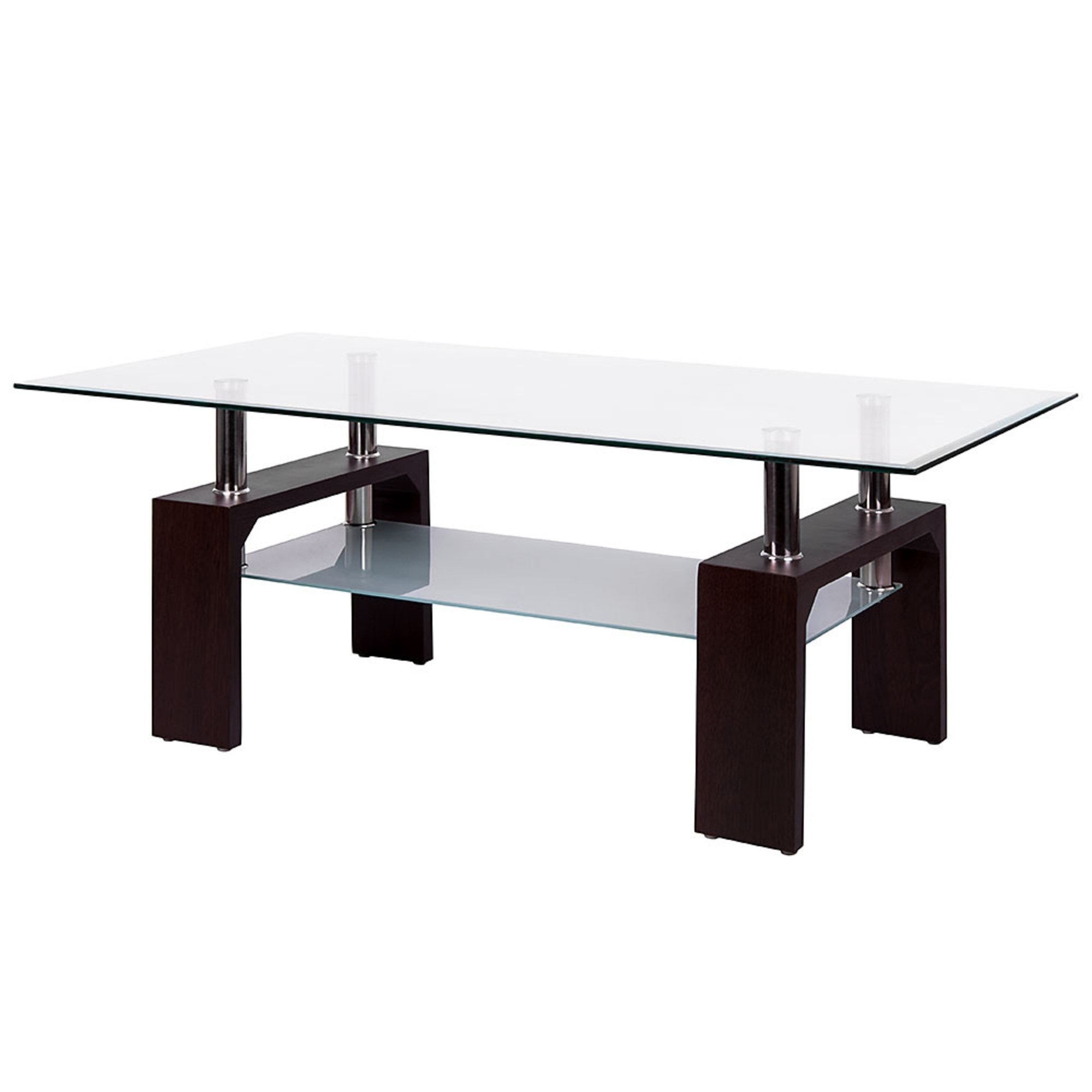 Clear Rectangle Center Coffee Tables Inside Best And Newest Elise Rectangular Clear Glass Coffee Table (View 4 of 15)
