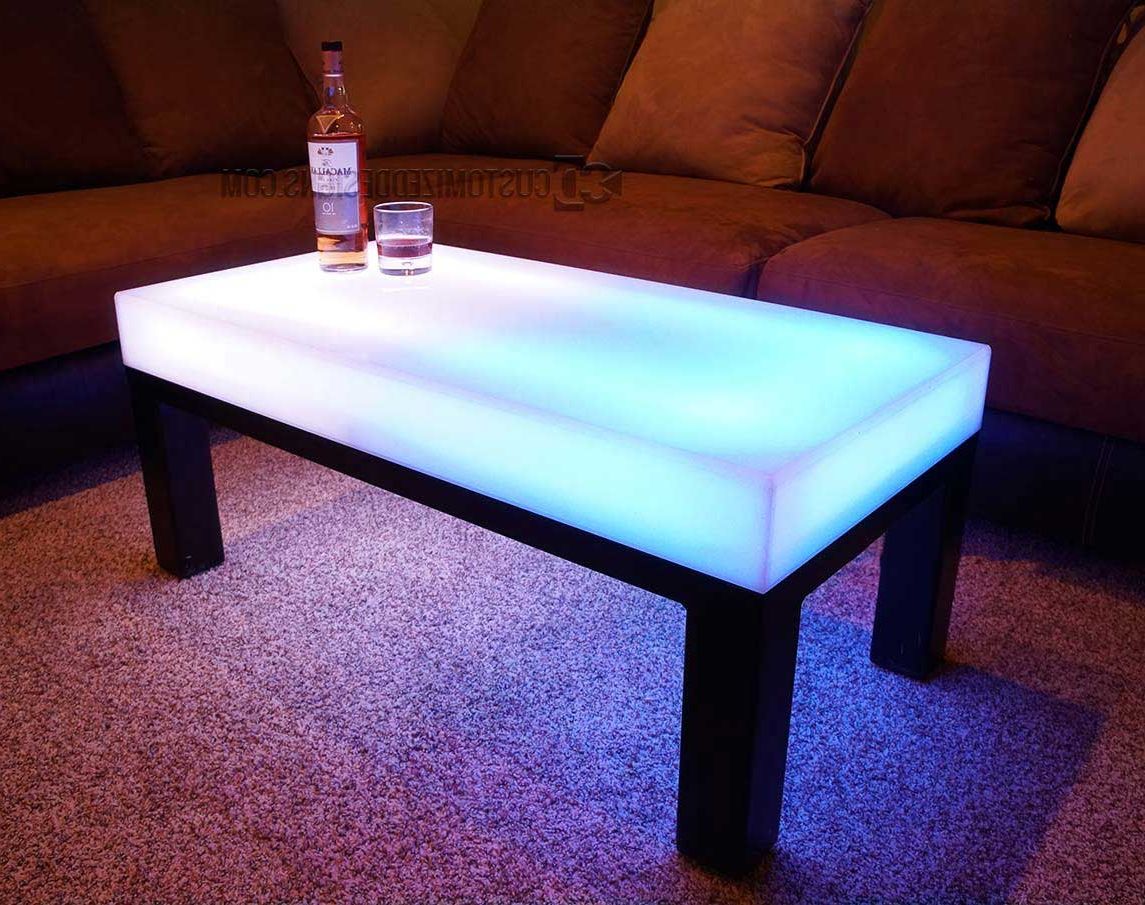 Coffee Tables With Led Lights For Most Up To Date Led Lighted Lounge Coffee Table – Aurora Series – Customized Designs (View 13 of 15)