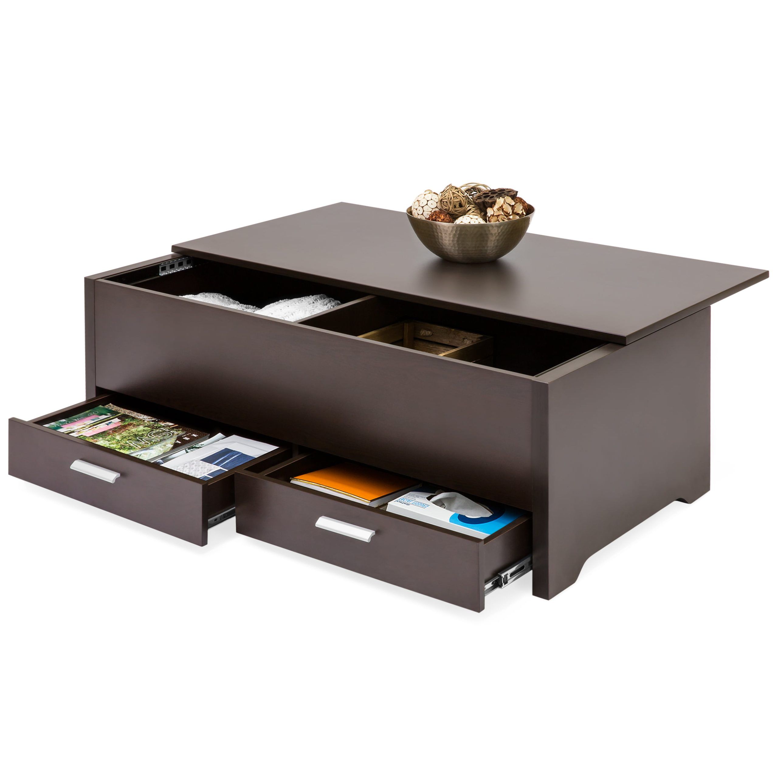 Coffee Tables With Open Storage Shelves Intended For Fashionable Best Choice Products Modern Multifunctional Coffee Table Furniture For (Photo 11 of 15)