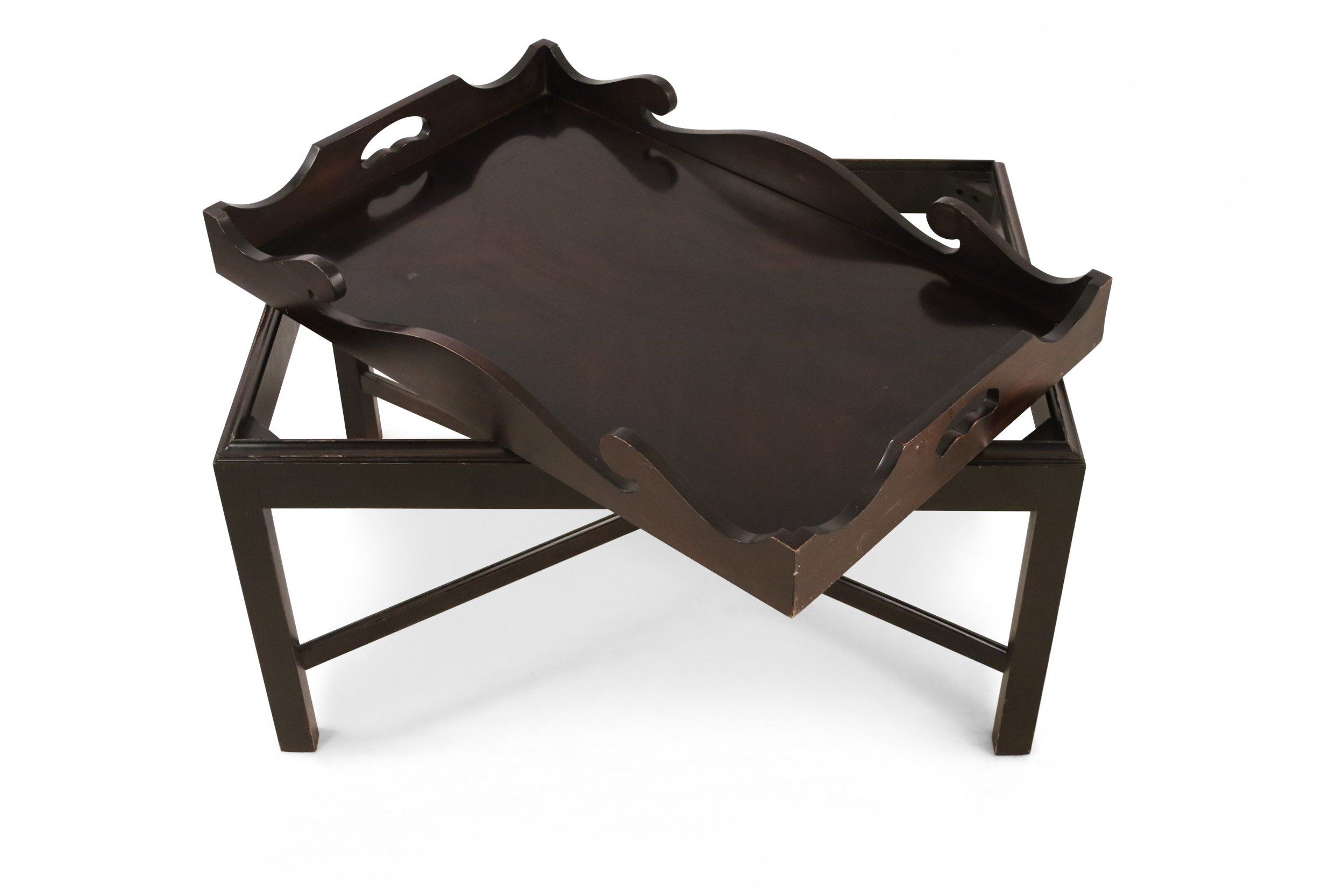 Contemporary Dark Wood Removable Tray Top Coffee Table For Most Recent Detachable Tray Coffee Tables (View 9 of 15)