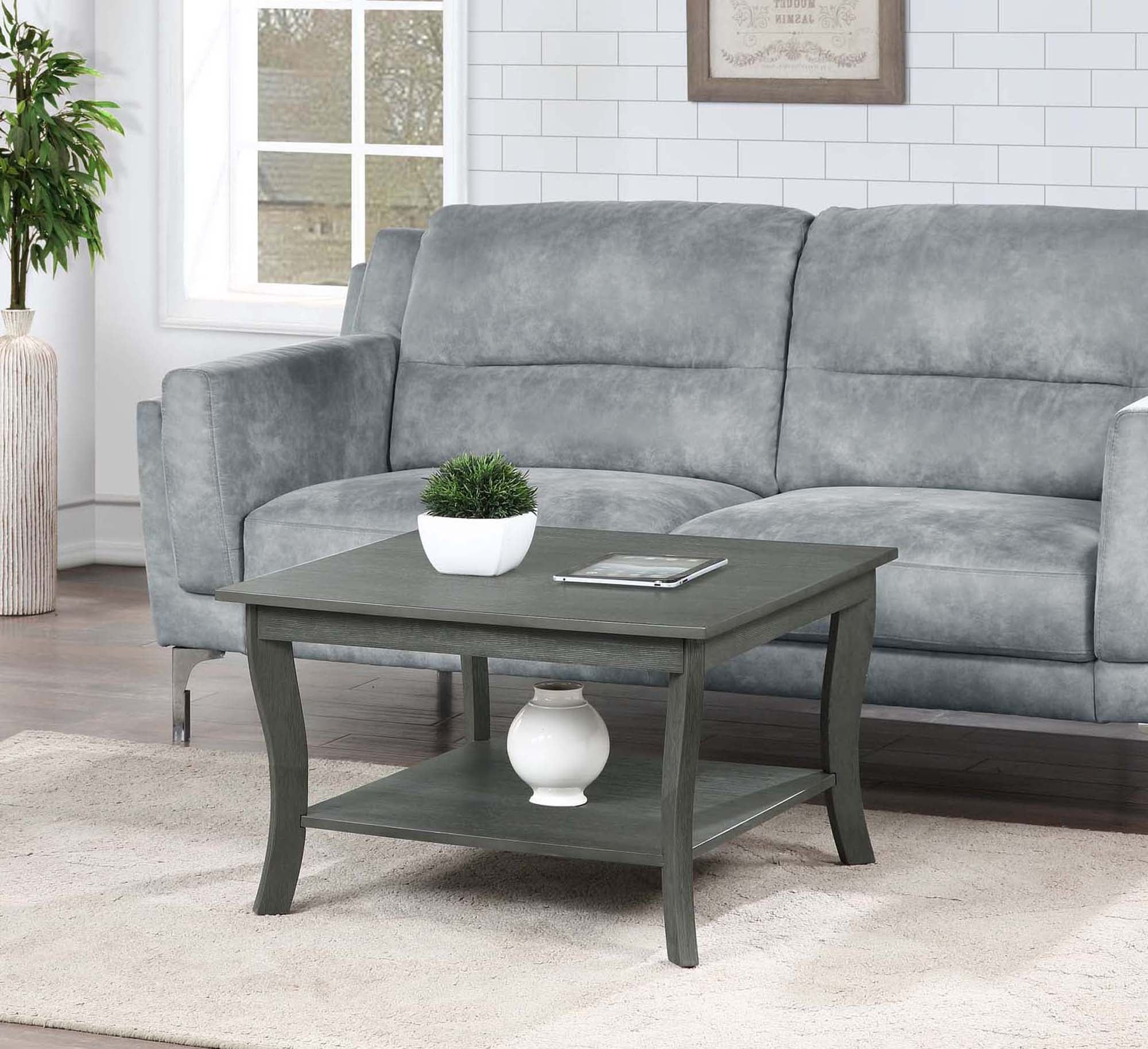 Convenience Concepts American Heritage Square Coffee Table, Multiple For Recent Transitional Square Coffee Tables (Photo 5 of 15)