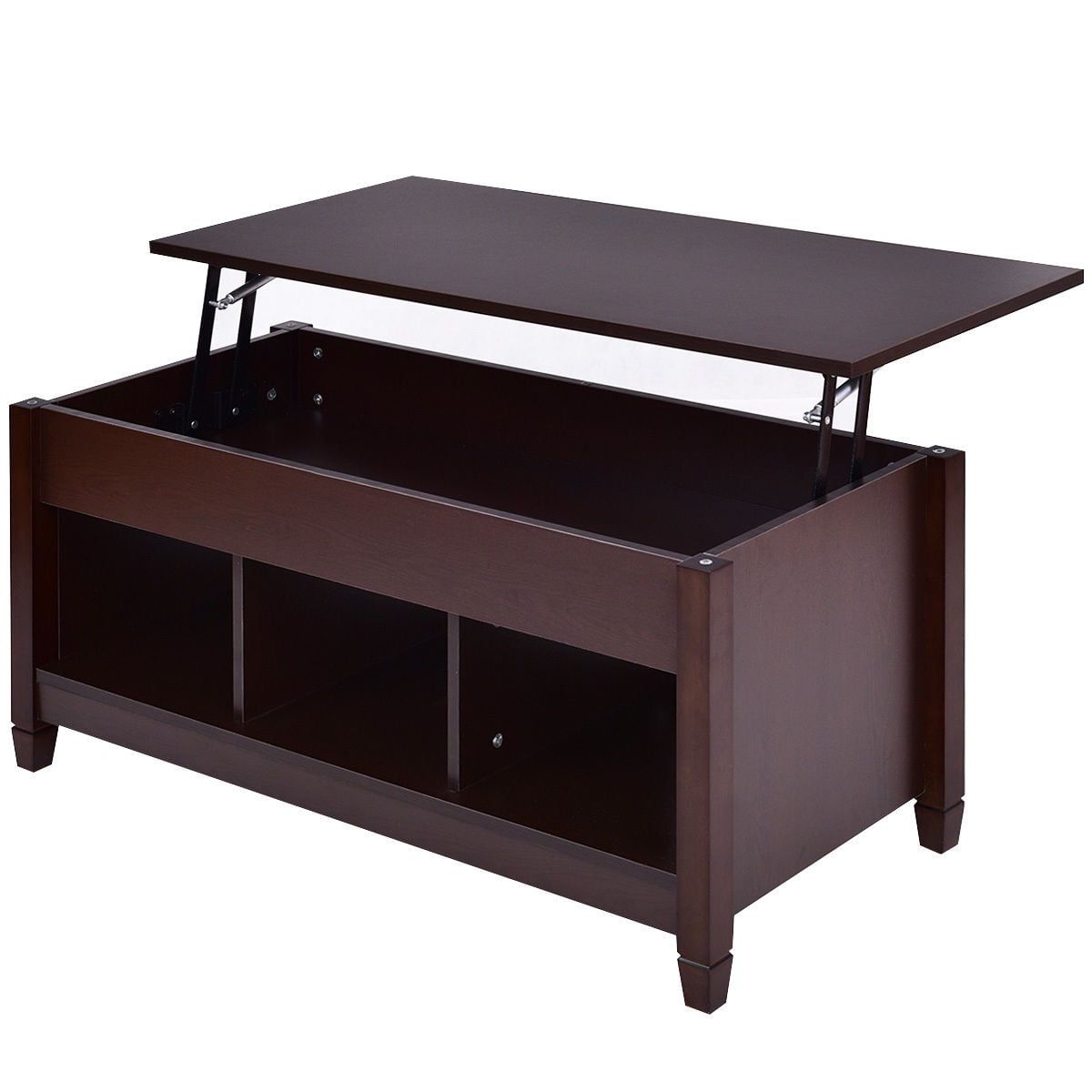 Costway Lift Top Coffee Table W/ Hidden Compartment And Storage Shelves In Fashionable Lift Top Coffee Tables With Hidden Storage Compartments (Photo 11 of 15)