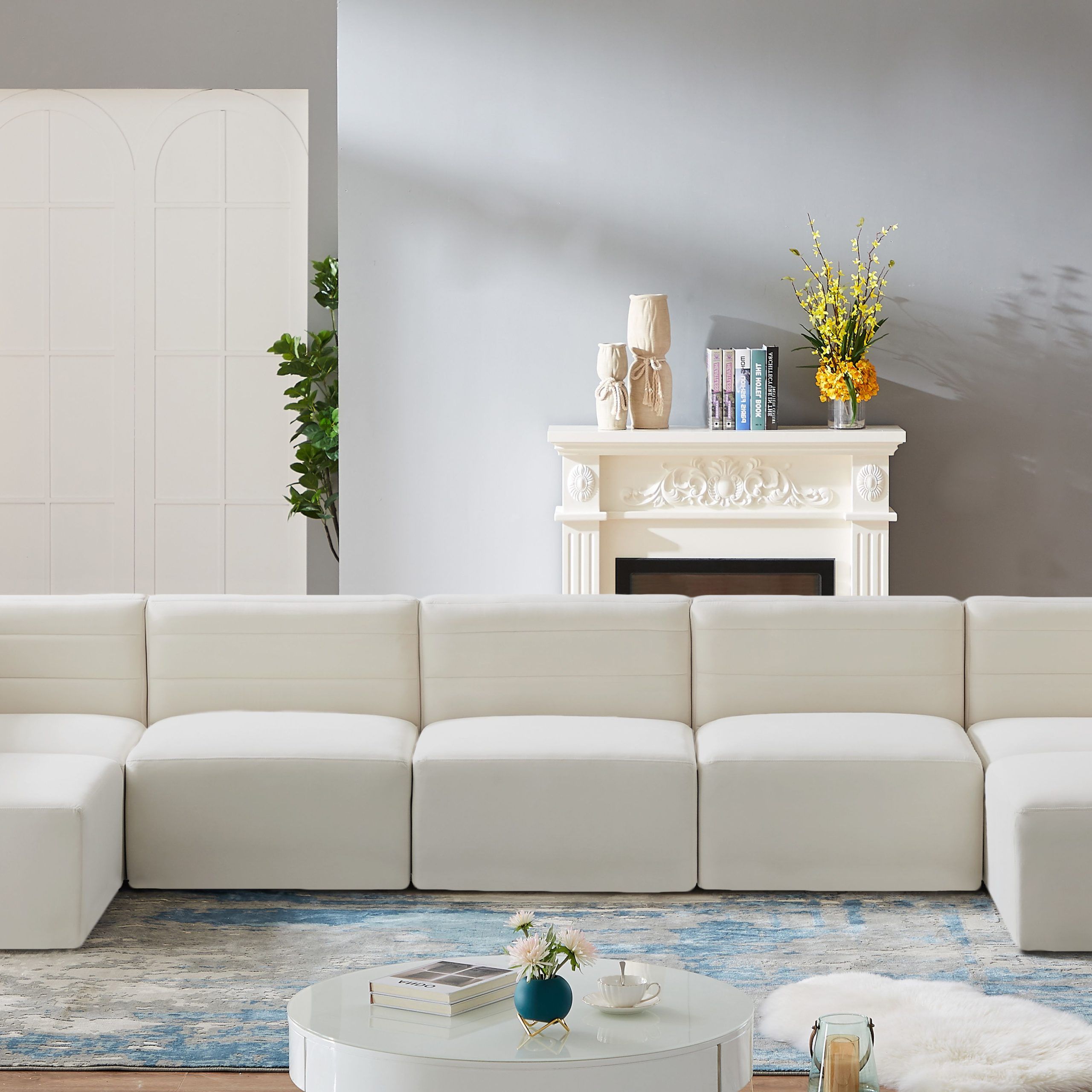 Cream Velvet Modular Sectionals Within Most Recently Released Quincy Cream Velvet Modular Sectional – New Lots Furniture Online Store (View 4 of 15)