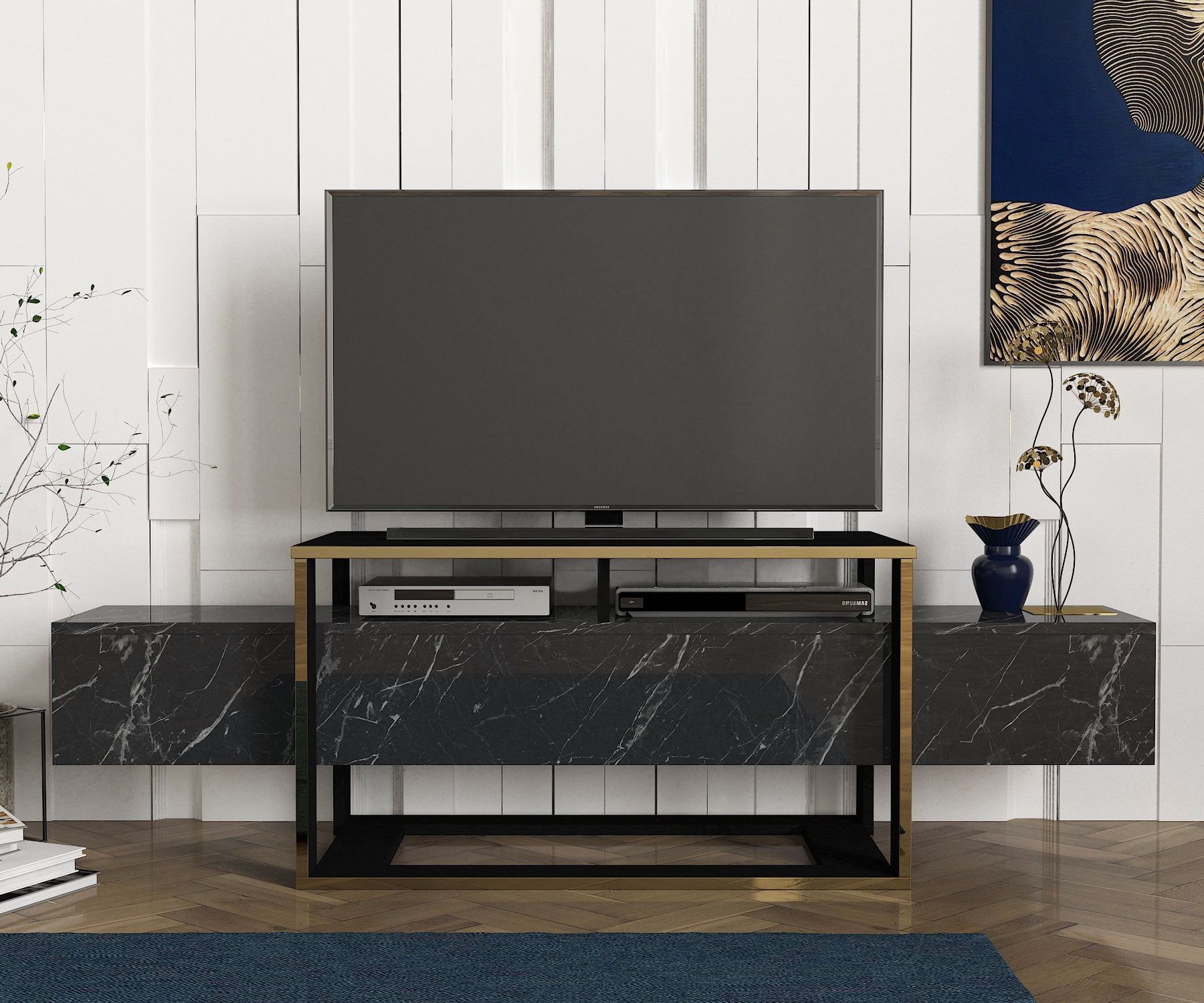 Current 70 Inch Rustic Farmhouse Fireplace Tv Stand Reclaimed Barnwood Throughout Black Marble Tv Stands (Photo 12 of 15)