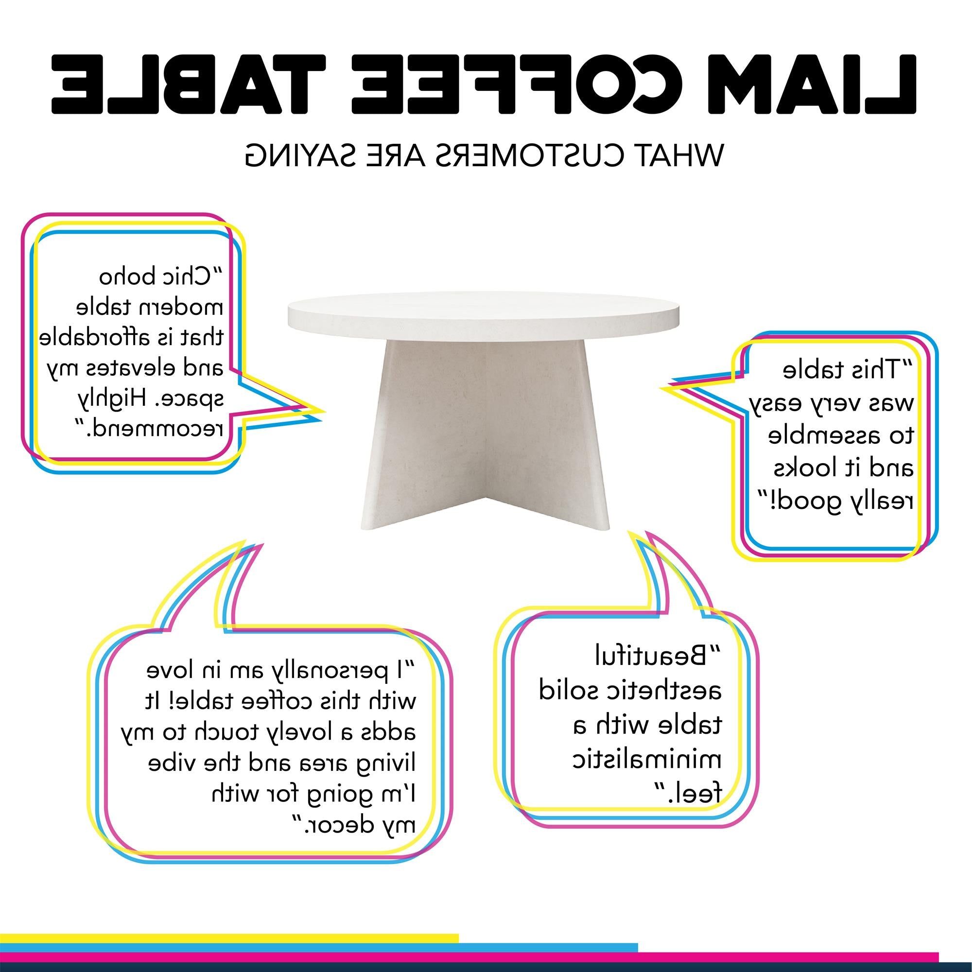 Current Liam Round Coffee Table – Ameriwood Inside Liam Round Plaster Coffee Tables (View 4 of 15)