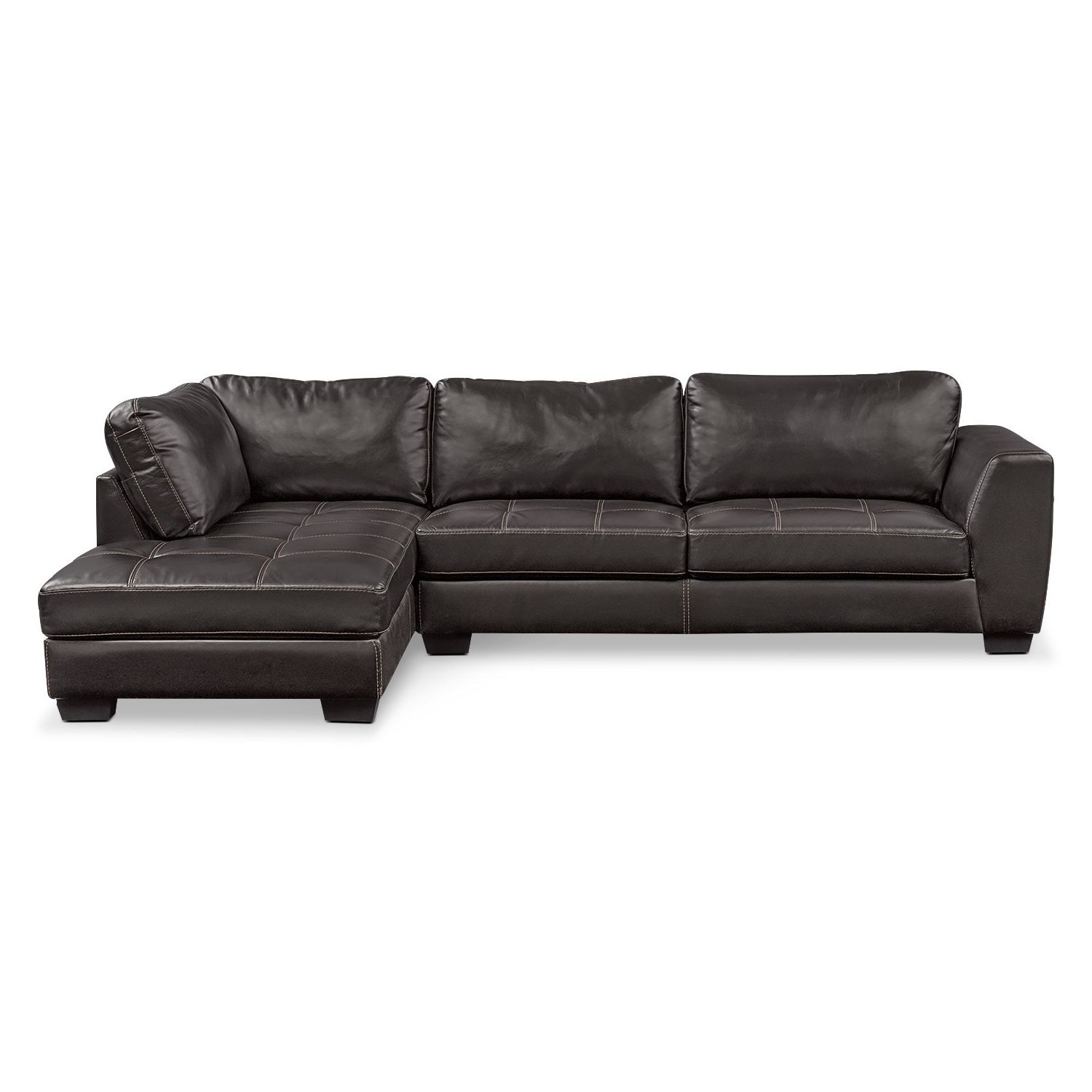Current Santana 2 Piece Sectional With Right Facing Chaise – Black (View 5 of 15)