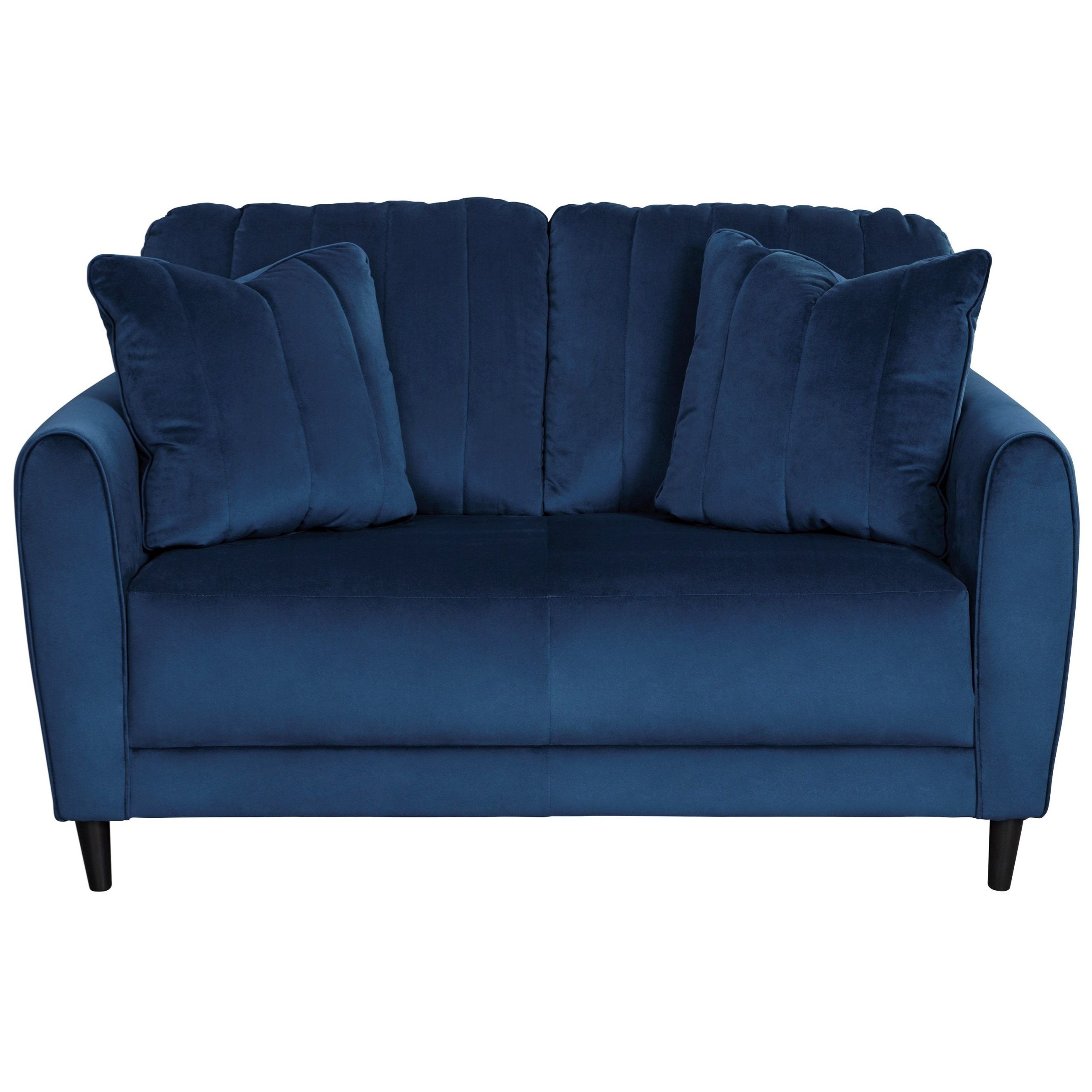 Current Small Love Seats In Velvet Inside Signature Designashley Enderlin Contemporary Loveseat In Blue (Photo 1 of 15)