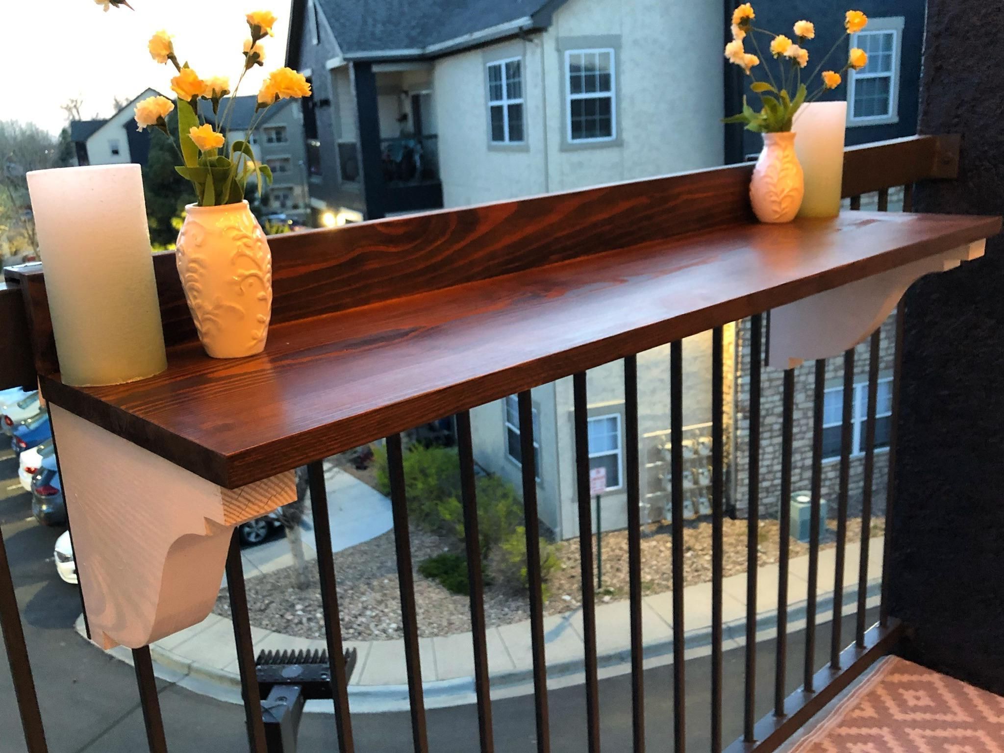 Designed And Built This Hanging Table For My Balcony Railing (View 8 of 15)