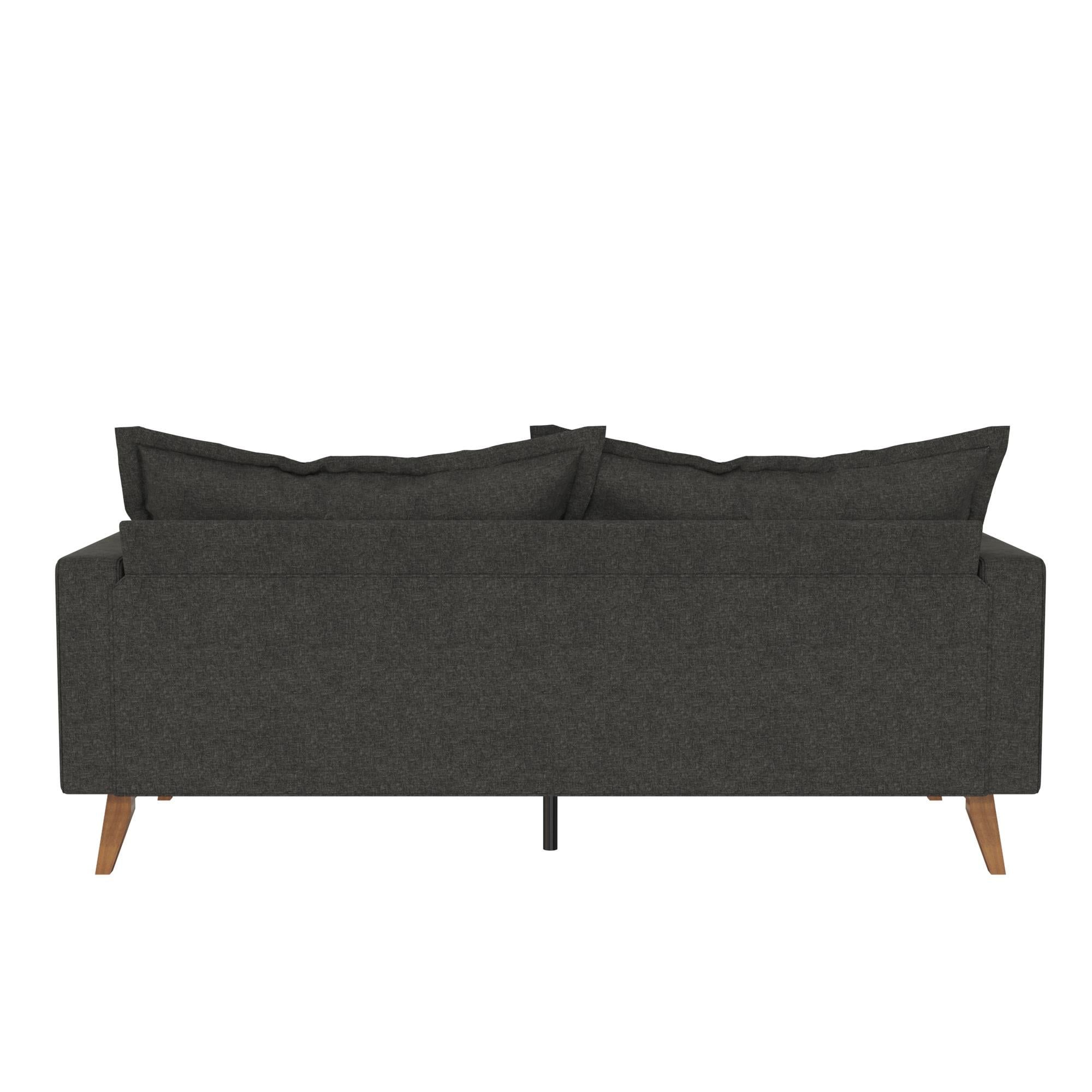 Dhp Miriam Pillowback Wood Base Sofa, Gray Linen – Walmart For Favorite Sofas With Pillowback Wood Bases (View 15 of 15)