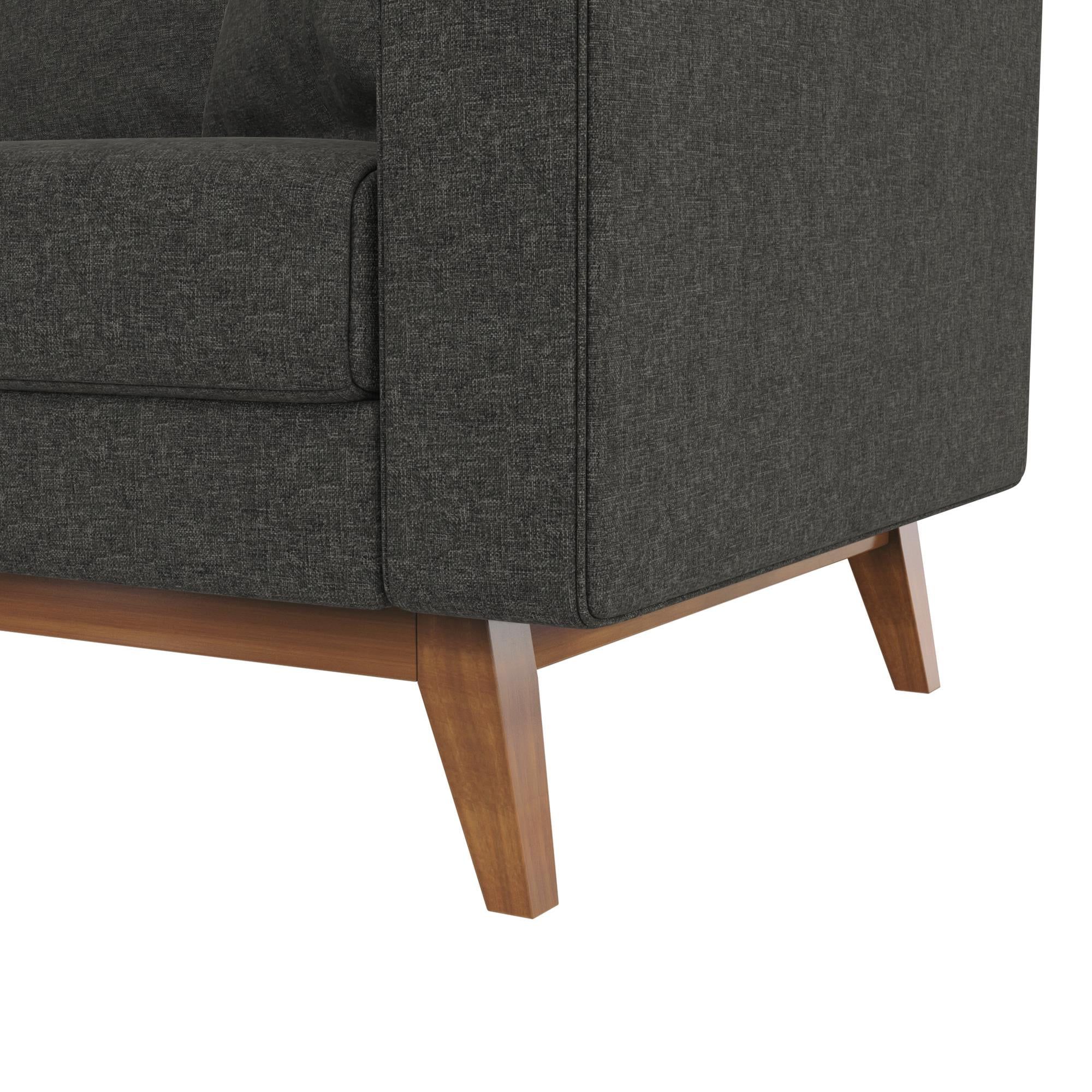 Dhp Miriam Pillowback Wood Base Sofa, Gray Linen – Walmart With Regard To Preferred Sofas With Pillowback Wood Bases (View 14 of 15)