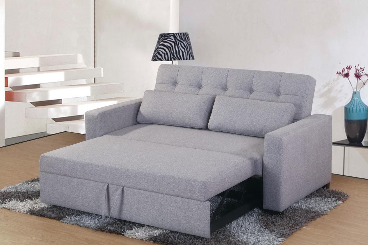 Elechome Pertaining To 2 In 1 Gray Pull Out Sofa Beds (View 3 of 15)