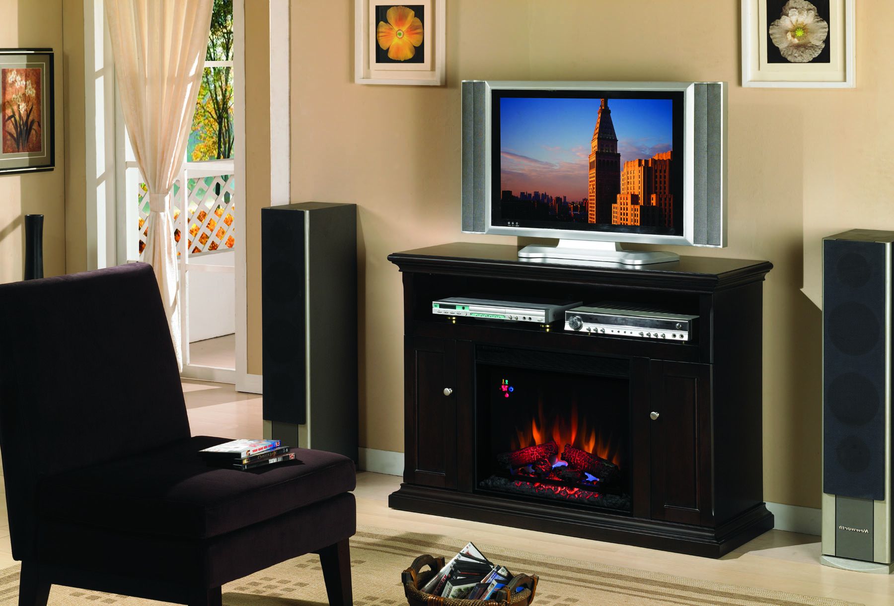 Electric Fireplace Entertainment Centers In Best And Newest 47.25 Cannes Espresso Entertainment Center Electric Fireplace – 23mm378 (Photo 12 of 15)