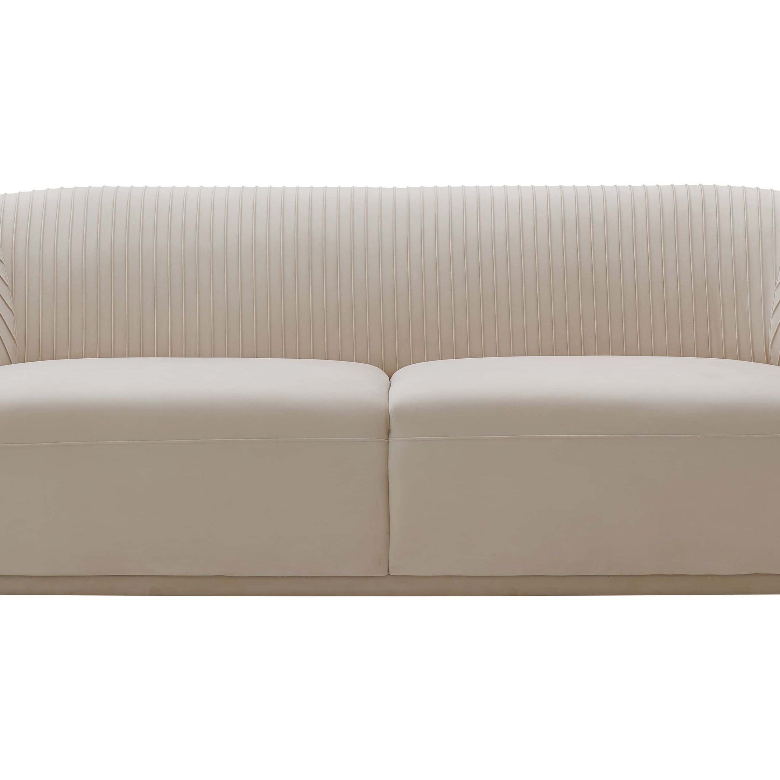 Elegant Beige Velvet Sofas Intended For 2017 Yara Pleated Beige Velvet Sofatov Furniture (View 11 of 15)
