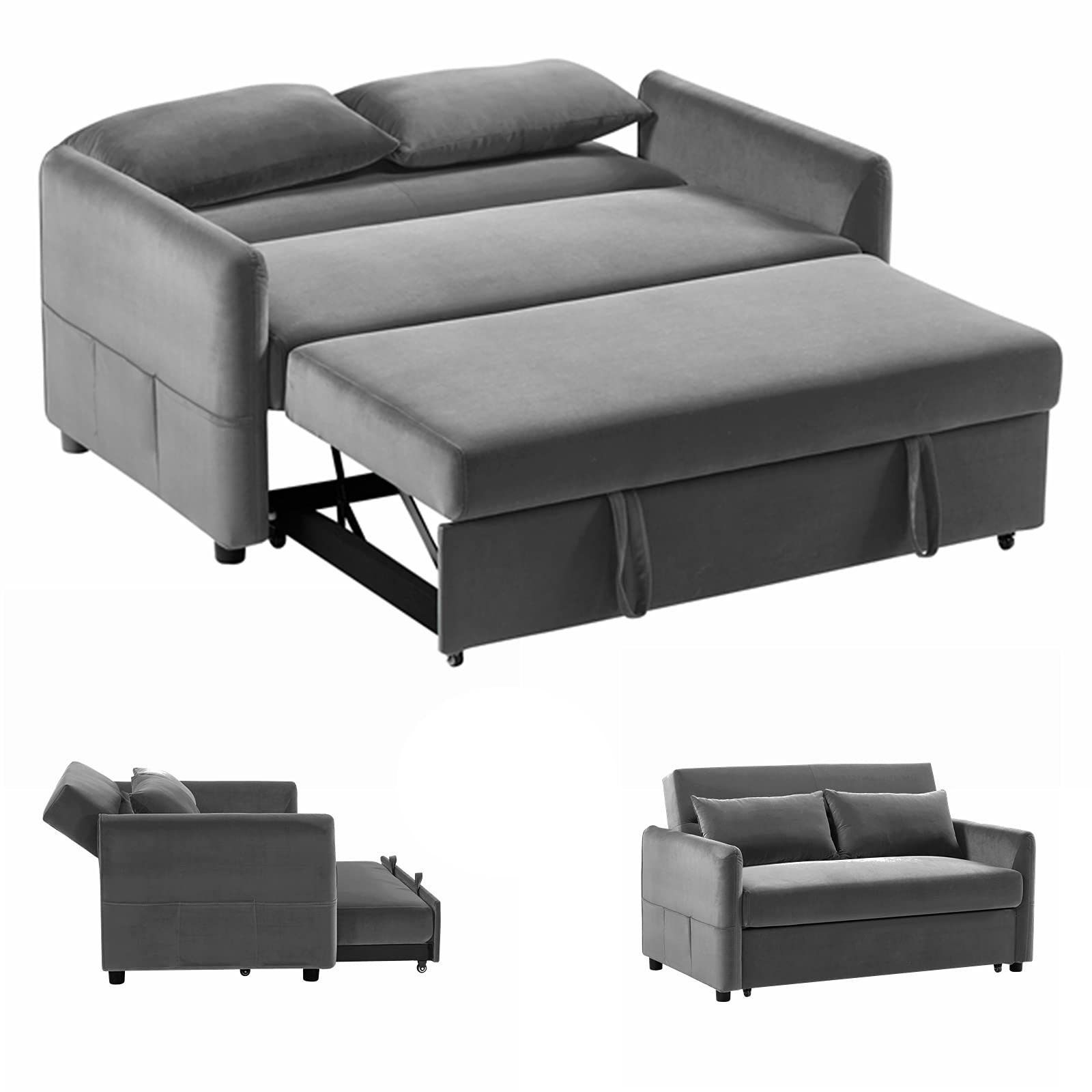 Famous Buy Gynsseh Pull Out Sofa Sleeper, 3 In 1 Adjustable Sleeper Loveseat Within 3 In 1 Gray Pull Out Sleeper Sofas (Photo 1 of 15)