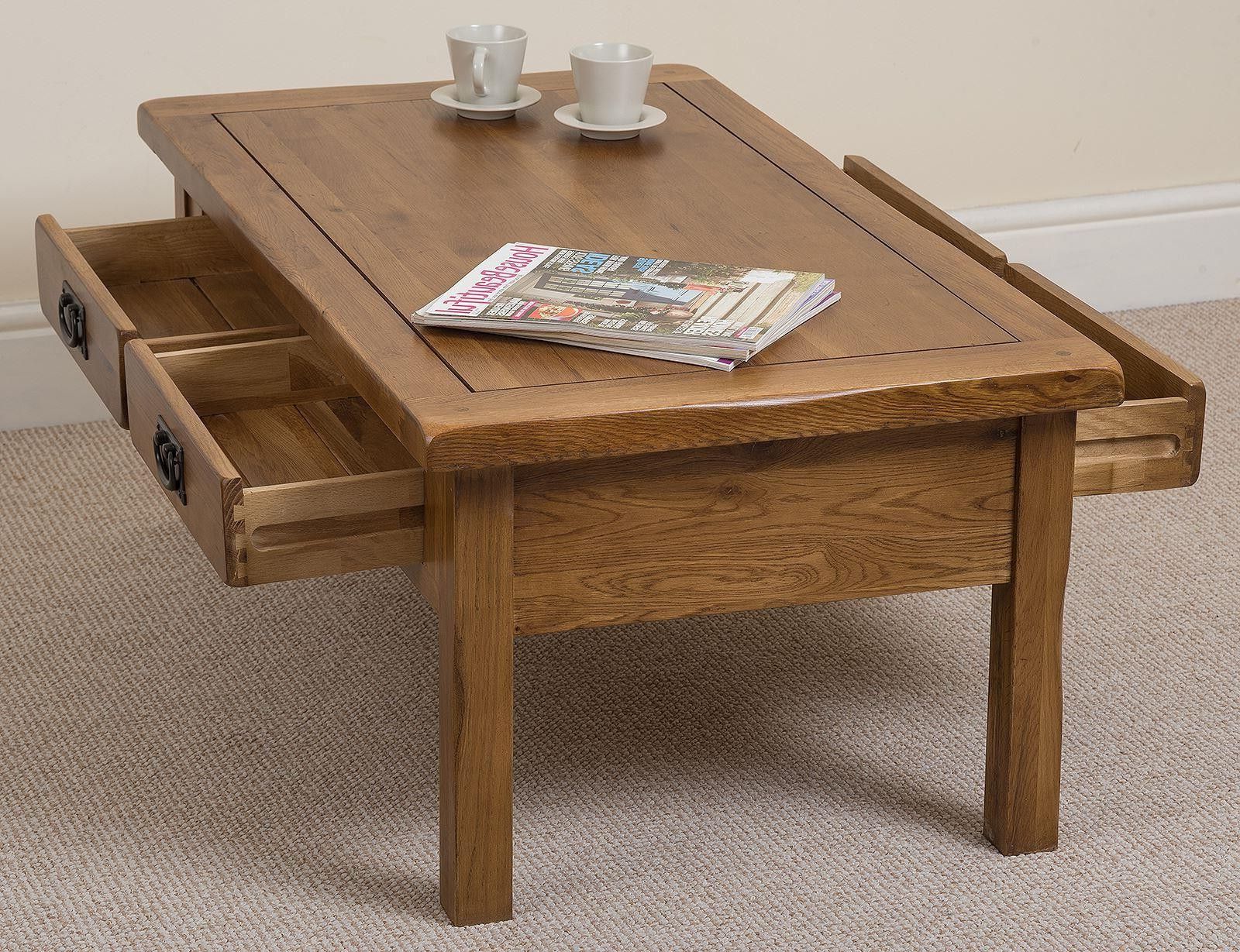 Famous Coffee Tables For 4 6 People Inside Cotswold Oak Coffee Table I Modern Furniture Direct (View 6 of 15)