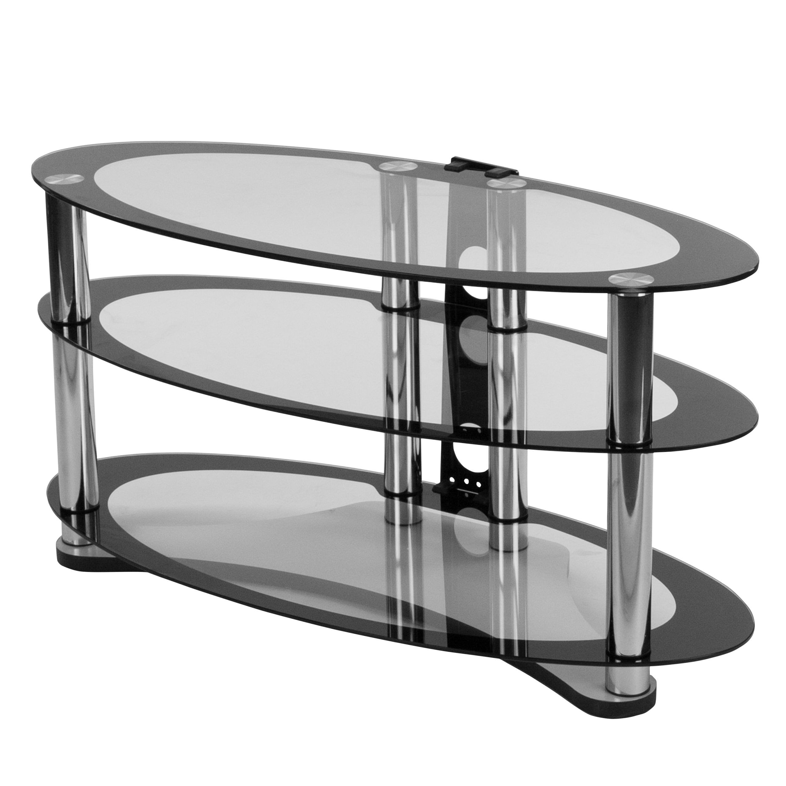 Famous Flash Furniture Westchester Two Tone Glass Tv Stand With Shelves And Throughout Glass Shelves Tv Stands (Photo 3 of 15)