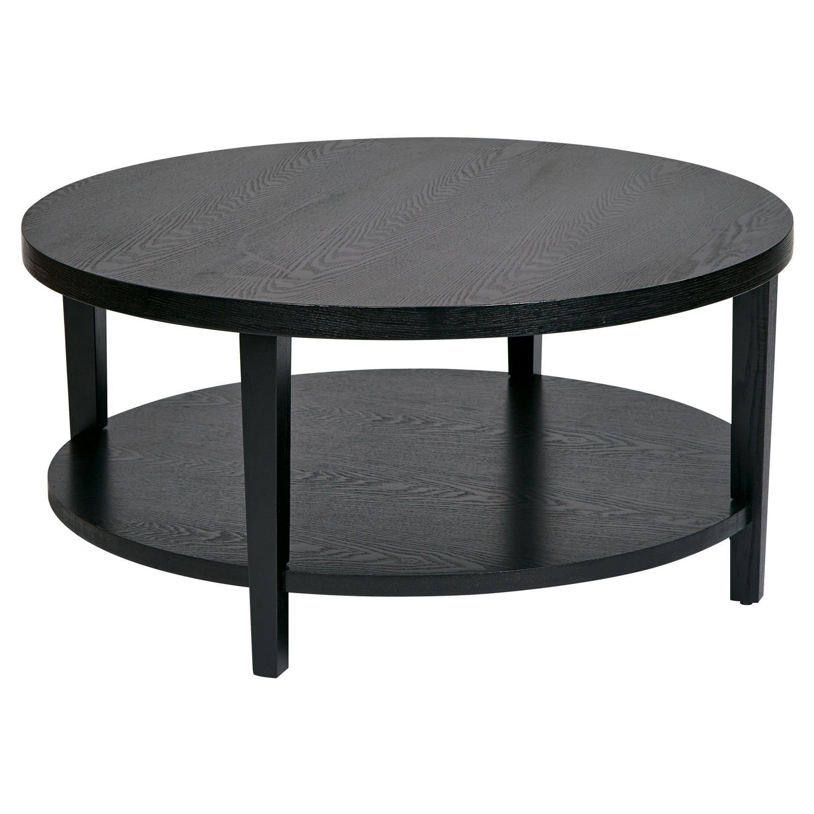 Famous Osp Home Furnishings Work Smart Merge 36" Round Coffee Table. Black Inside Full Black Round Coffee Tables (Photo 3 of 15)