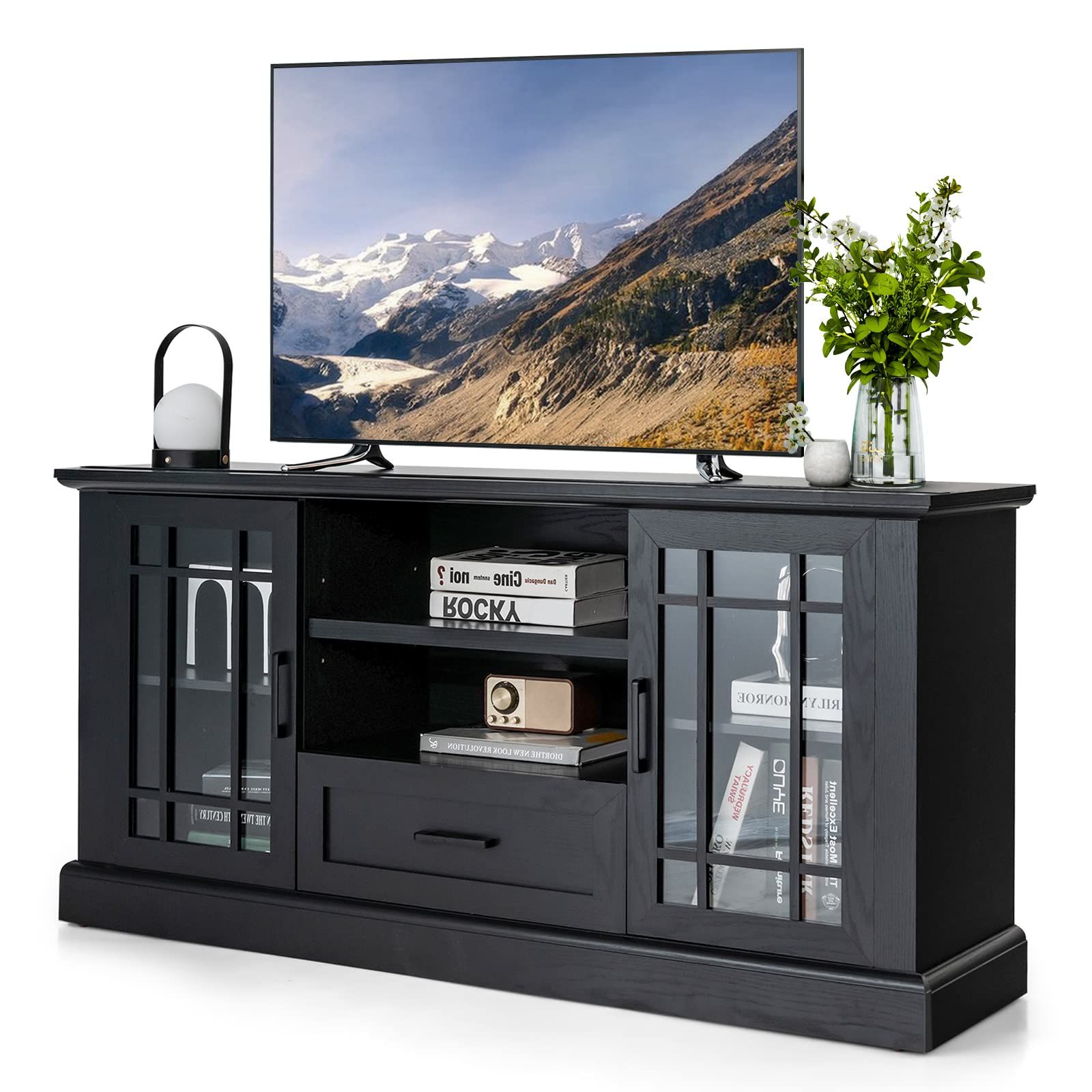 Farmhouse Tv Stands For 70 Inch Tv For Well Known Buy Tangkula Farmhouse Tv Stand For Tv Up To 70 Inch, Tall Media (Photo 5 of 15)