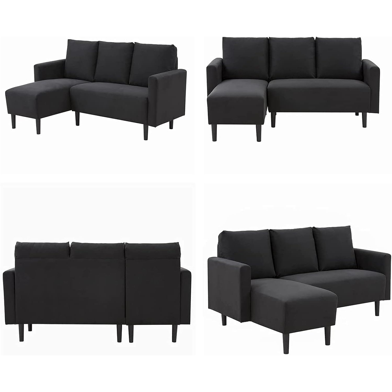 Fashionable Amazon: Convertible Sectional Sofa Couch, Modern Fabric Sofa Bed 3 Inside 3 Seat Convertible Sectional Sofas (View 14 of 15)