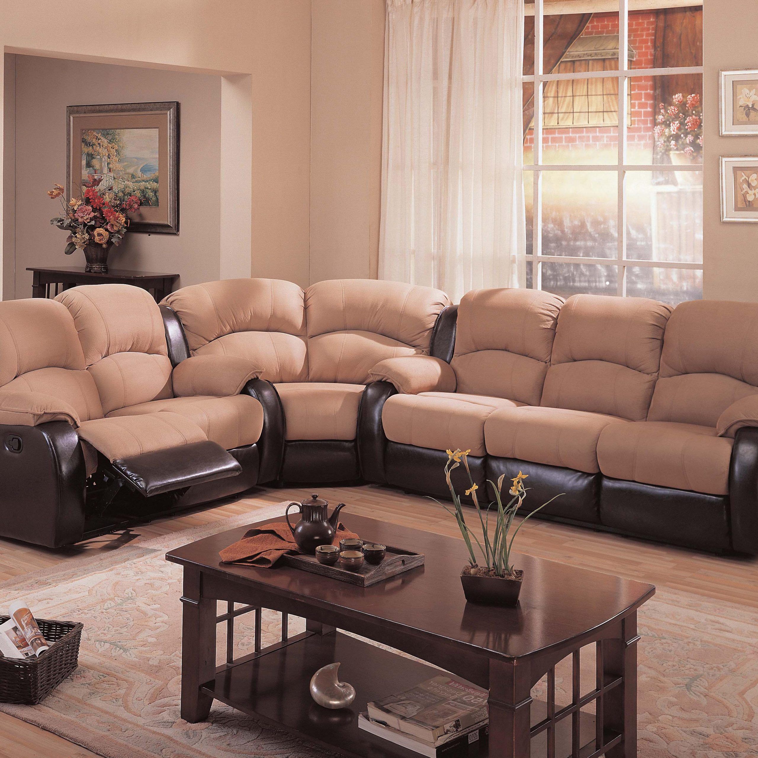 Fashionable Microfiber Sectional Couch With Recliner: Chic Features For Your Home Pertaining To 2 Tone Chocolate Microfiber Sofas (Photo 10 of 15)