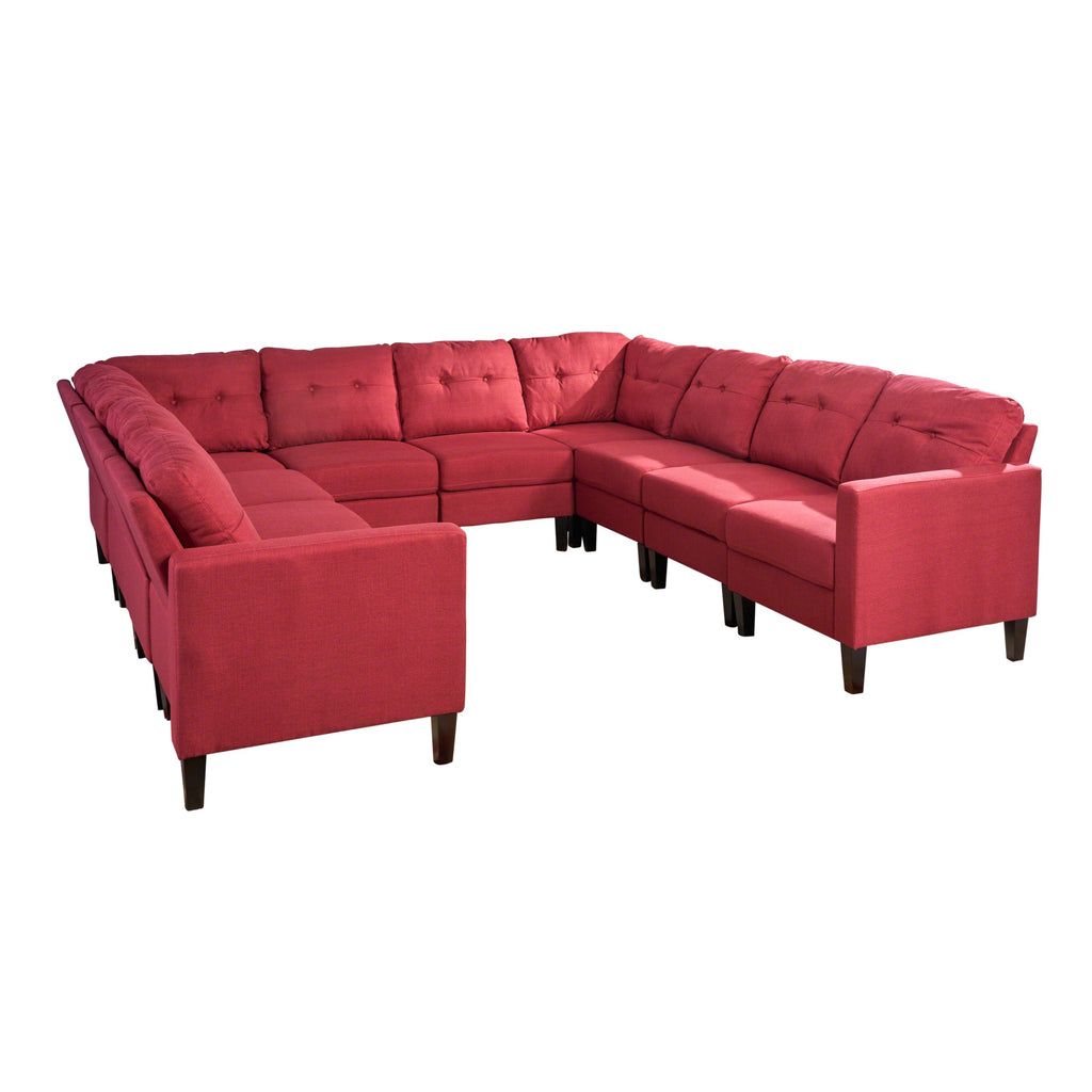 Fashionable Modern U Shaped Sectional Couch Sets Intended For Mid Century Modern U Shaped Sectional Sofa Set – Nh195503 – Noble House (View 11 of 15)