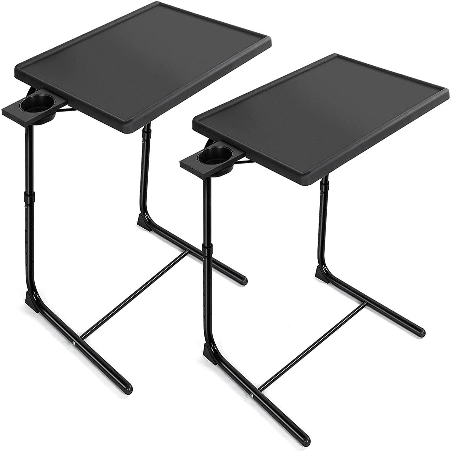 Favorite Buy 2 Pack Portable Foldable 6 Height & 3 Tilt Angles Adjustable Tv Throughout Foldable Portable Adjustable Tv Stands (Photo 4 of 15)