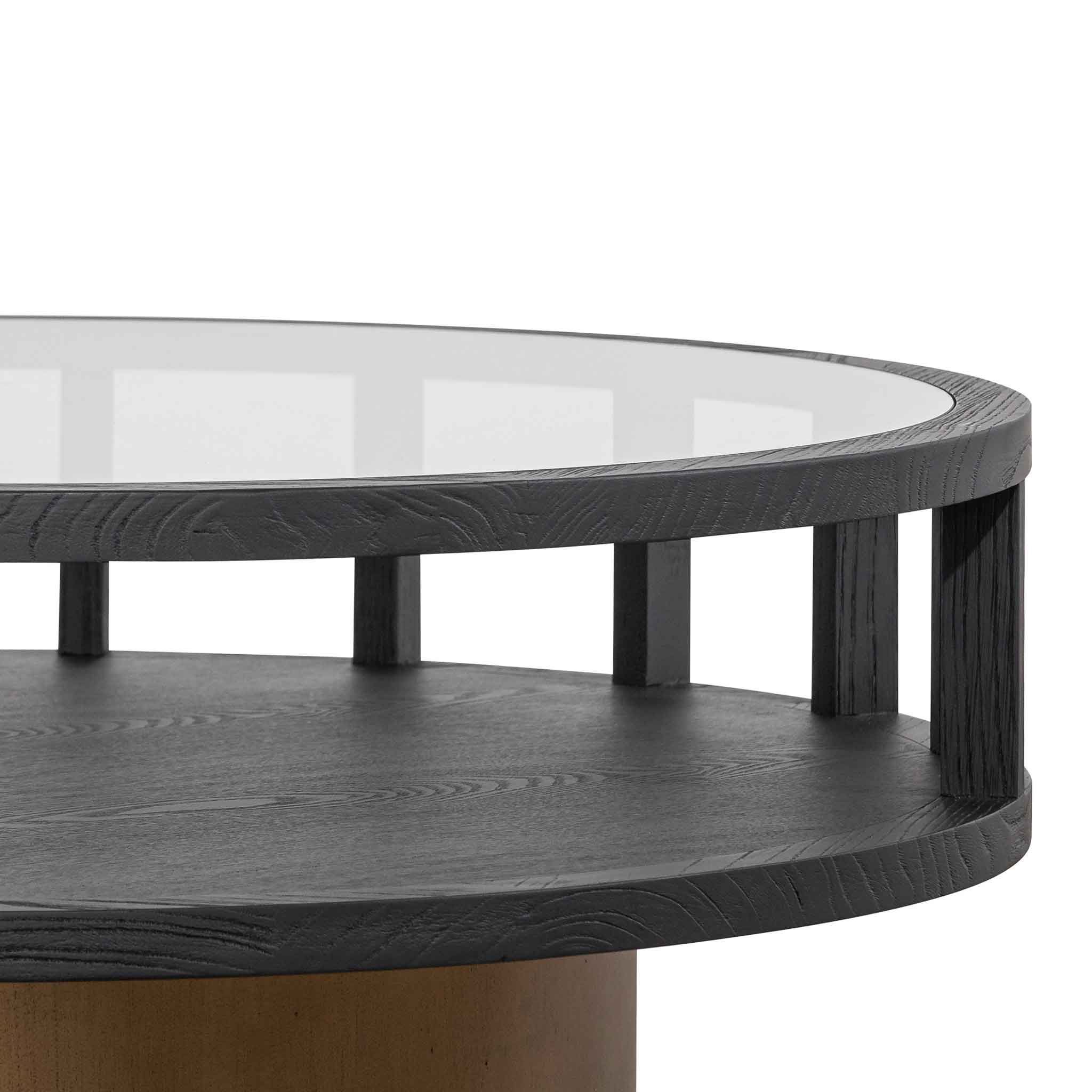 Favorite Full Black Round Coffee Tables With Ccf6447 Ni 86cm Round Black Coffee Table – (Photo 5 of 15)