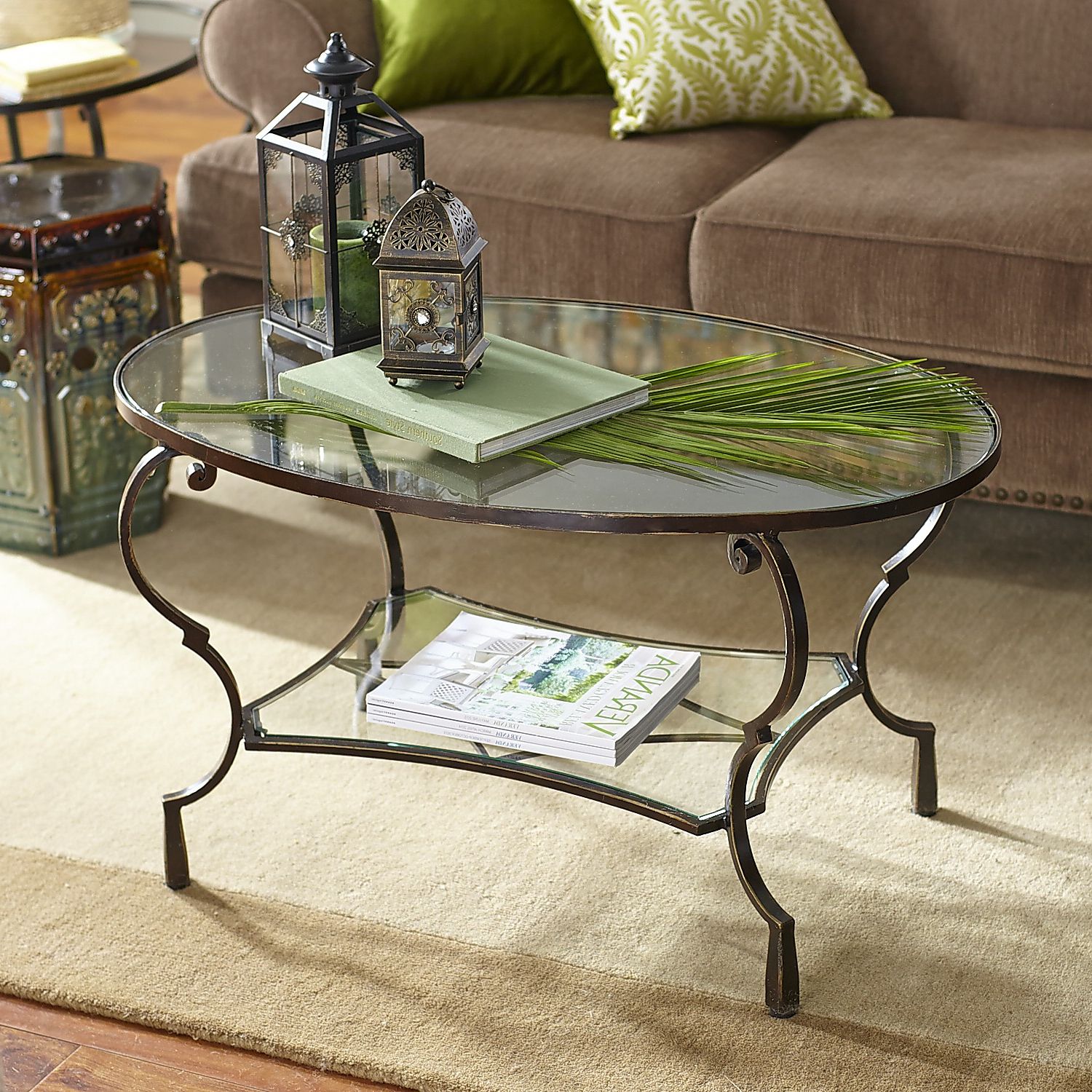 Favorite Glass Top Coffee Tables Inside Chasca Glass Top Oval Coffee Table – Pier (View 6 of 15)