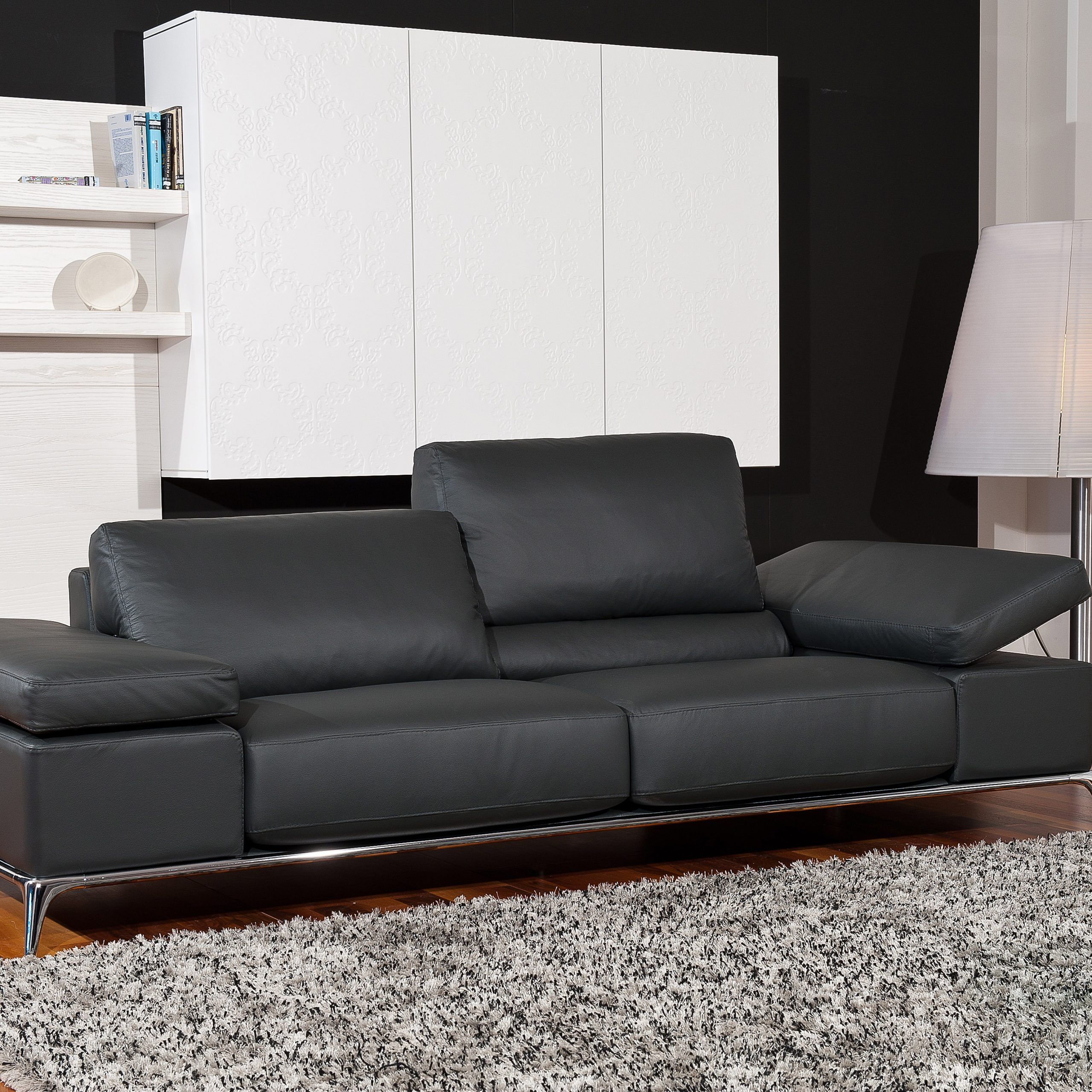 Favorite Manhattan Contemporary Black Leather Sofa Set Fresno California Antonio Within Sofas In Black (View 2 of 15)