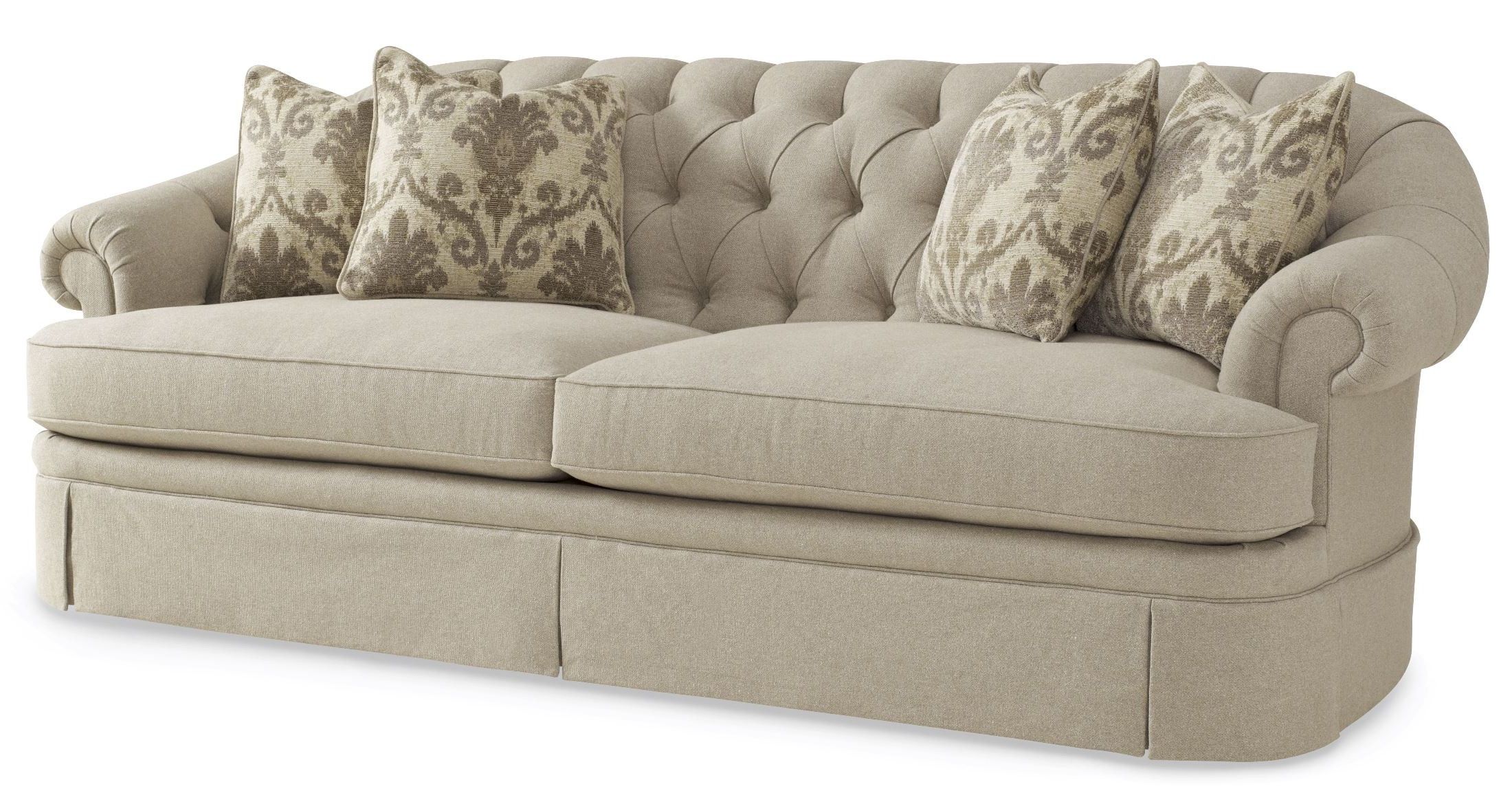 Favorite Tufted Upholstered Sofas With Regard To Collection One Upholstered Oxford Tufted Skirted Sofa From Art ( (View 8 of 15)