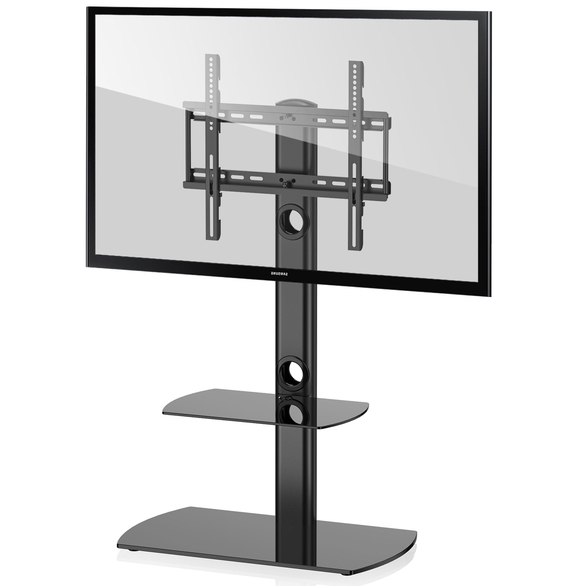 Fitueyes Universal Floor Tv Stand With Swivel Mount Height Adjustable Inside Well Known Universal Floor Tv Stands (View 11 of 15)