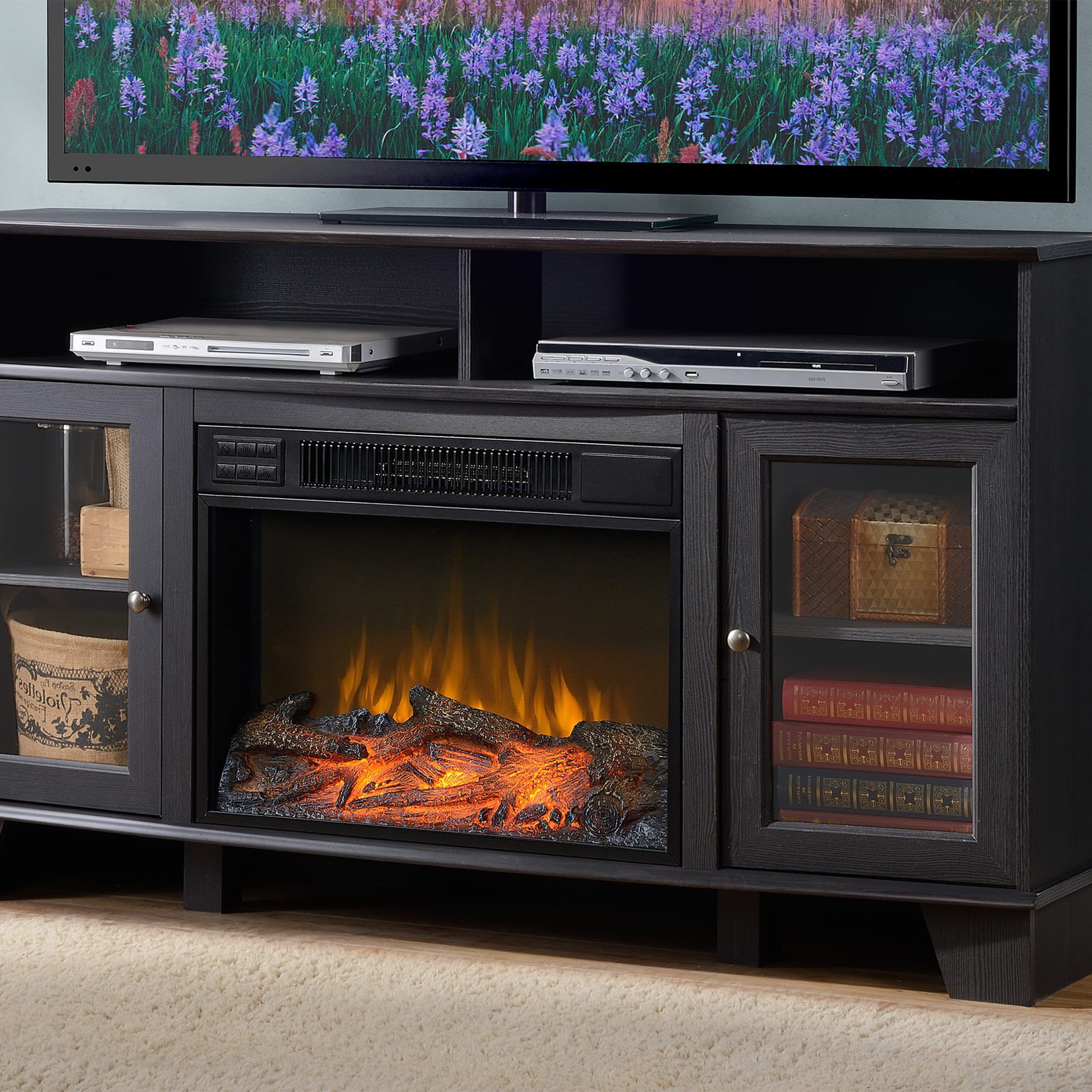 Flamelux Wilson Media Electric Fireplace And 54" In Tv Stand In With Regard To Most Current Tv Stands With Electric Fireplace (View 12 of 15)