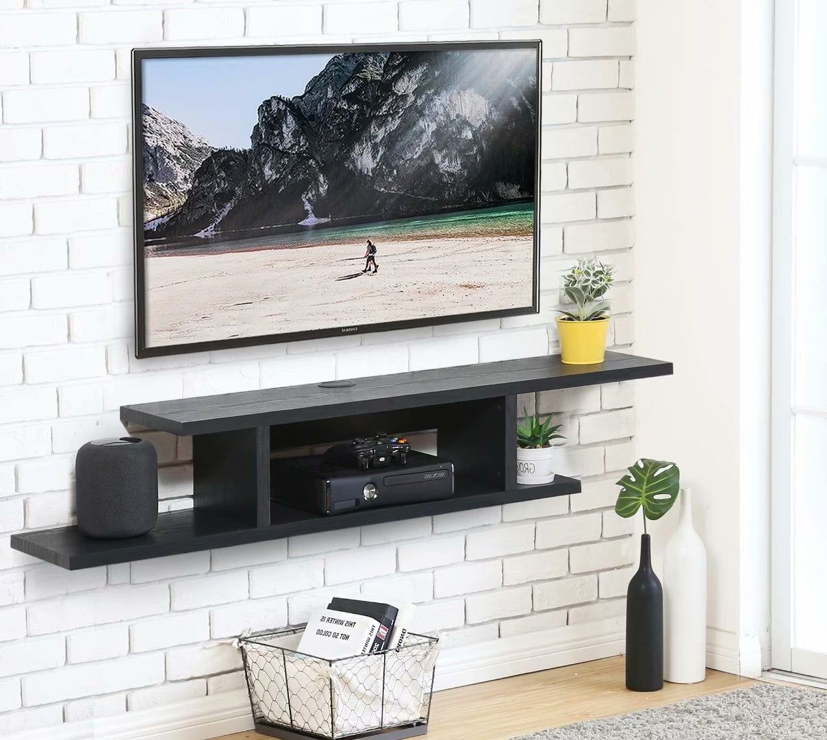 Floating Stands For Tvs Regarding Preferred Fitueyes Floating Tv Shelf Wall Mounted Media Console Entertainment (View 6 of 15)