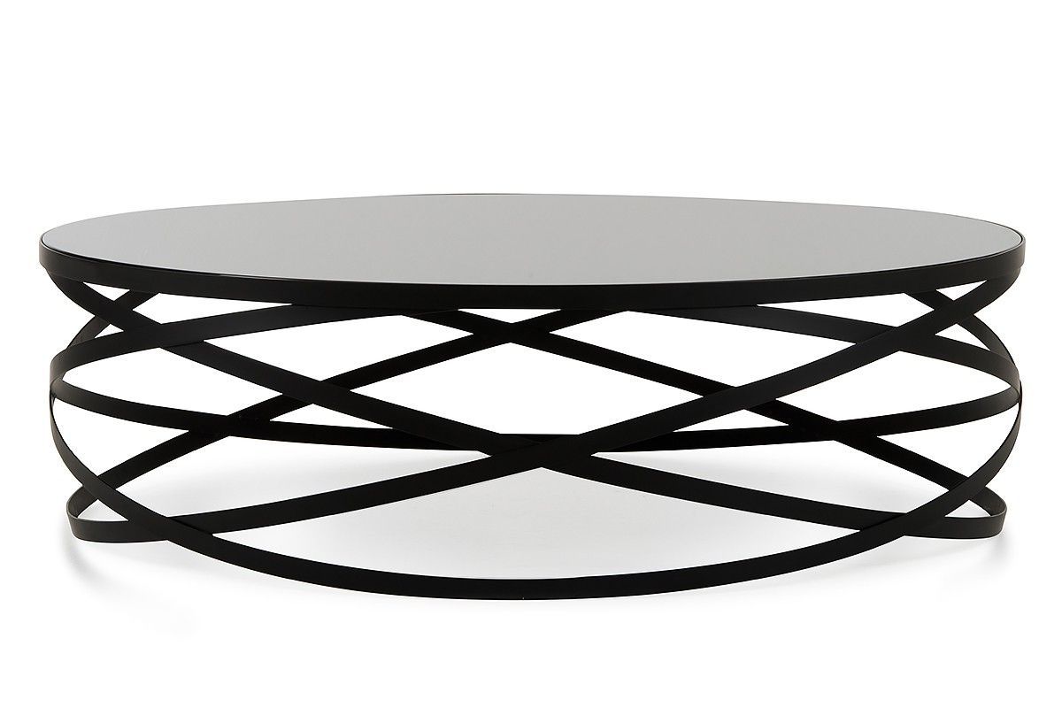 Full Black Round Coffee Tables Inside Famous Modrest Wixon Modern Black Round Coffee Table (View 10 of 15)