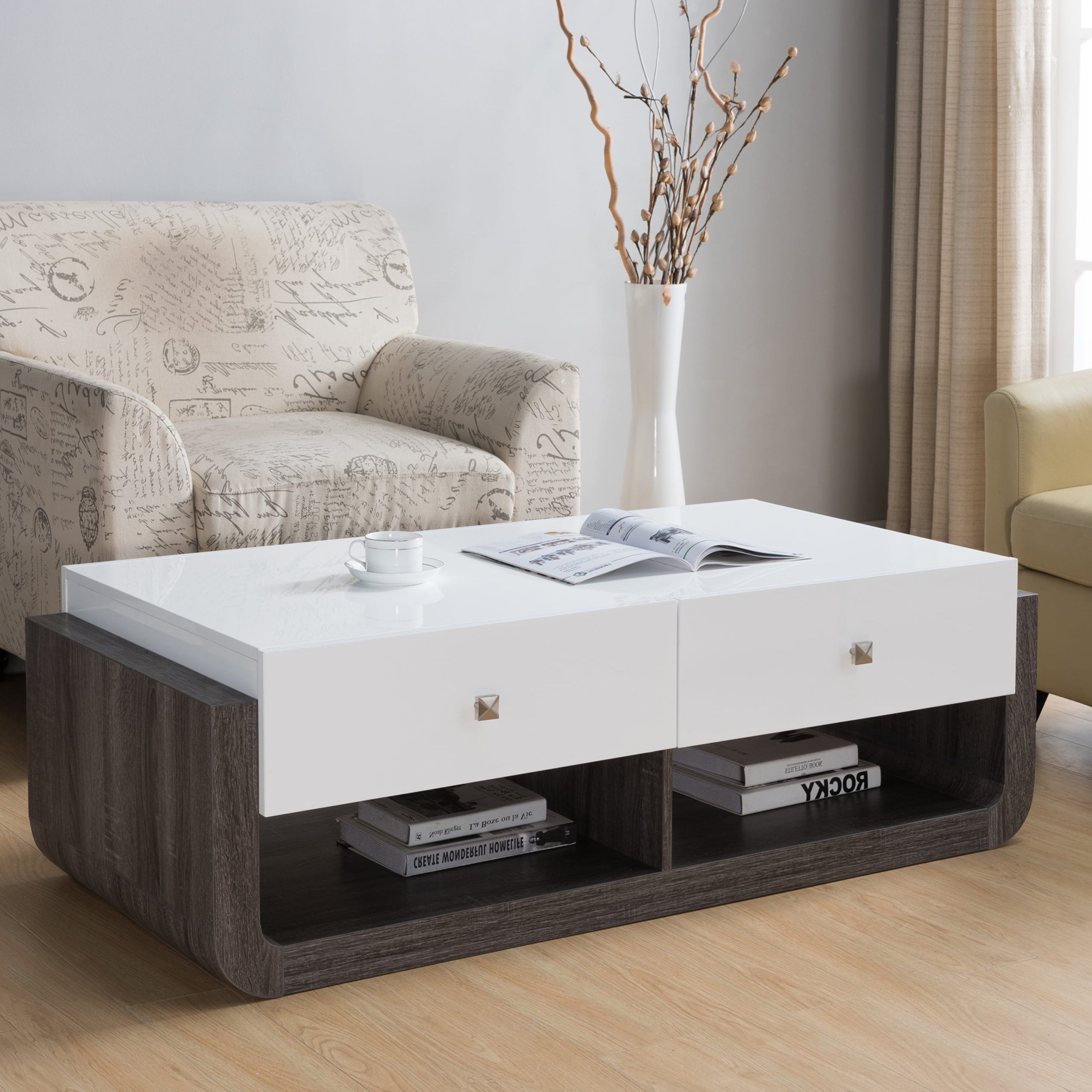 Furniture Of America Bealina Contemporary Multi Storage Coffee Table For Famous Coffee Tables With Storage (View 4 of 15)
