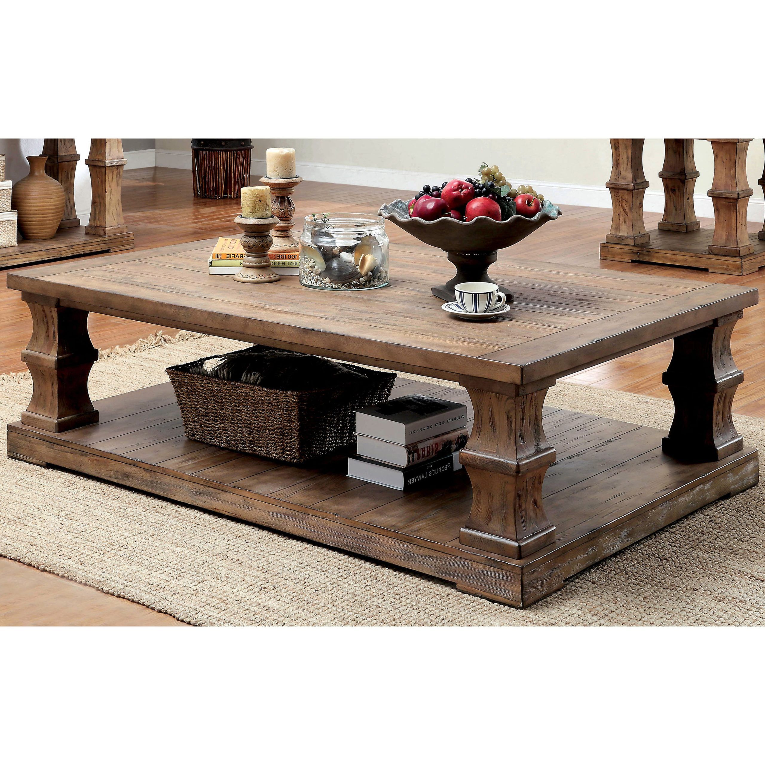 Furniture Of America Bonita Transitional Coffee Table, Natural Tone With Regard To Well Liked Transitional Square Coffee Tables (Photo 8 of 15)