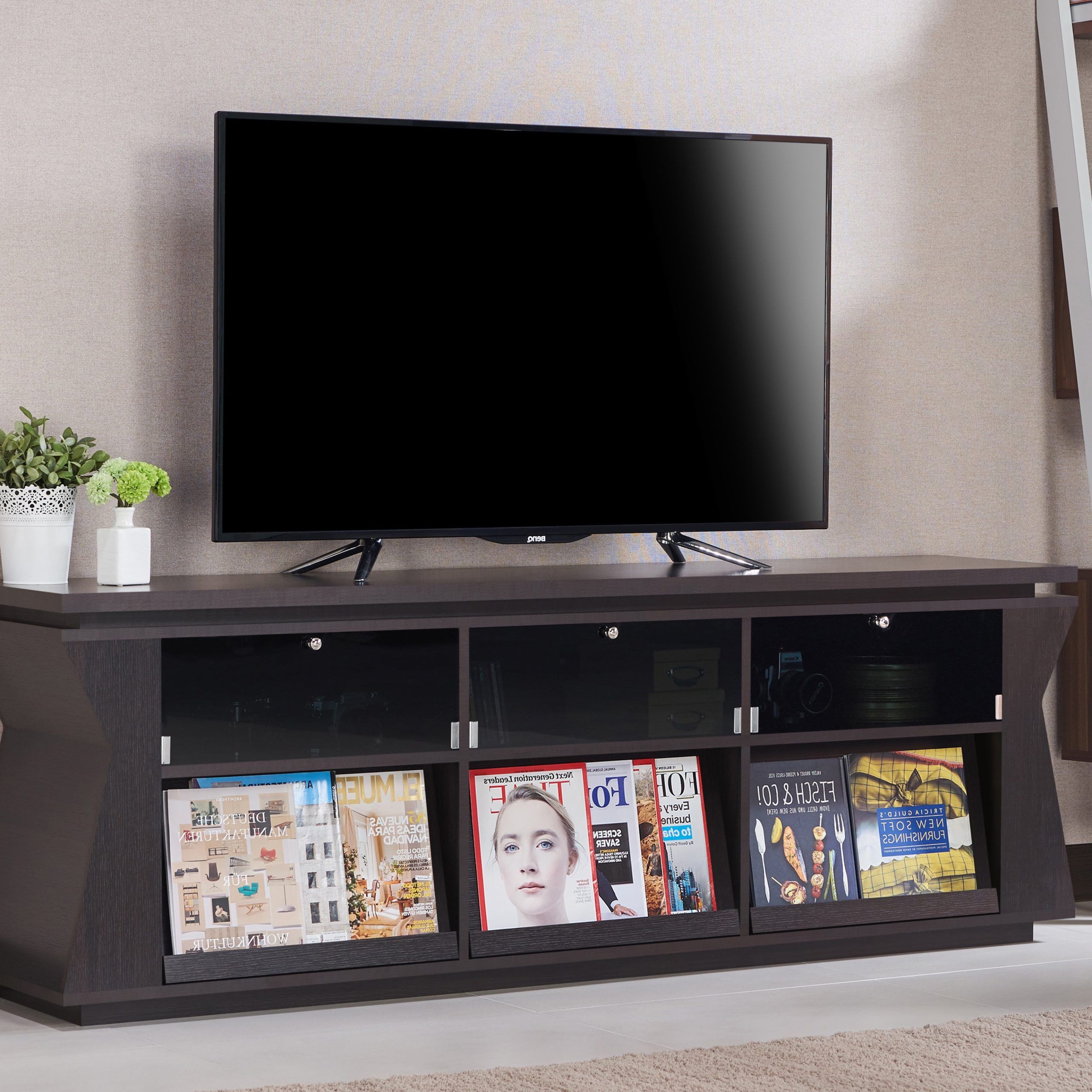Furniture Of America Forman Multi Storage Tv Stand, 70", Espresso With Widely Used Cafe Tv Stands With Storage (View 2 of 15)